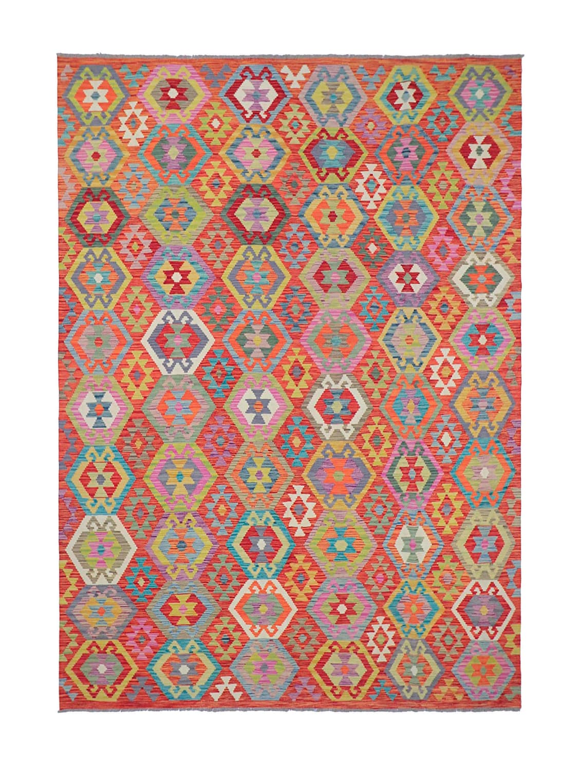 Orientalisk Matta - Vegi Kelim Hand Woven - 203 x 296 cm (Storlek: 203 x 296 cm)