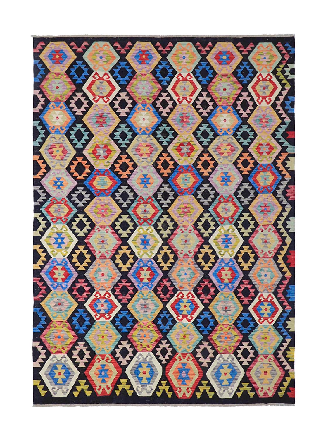 Orientalisk Matta - Vegi Kelim Hand Woven - 204 x 294 cm (Storlek: 204 x 294 cm)