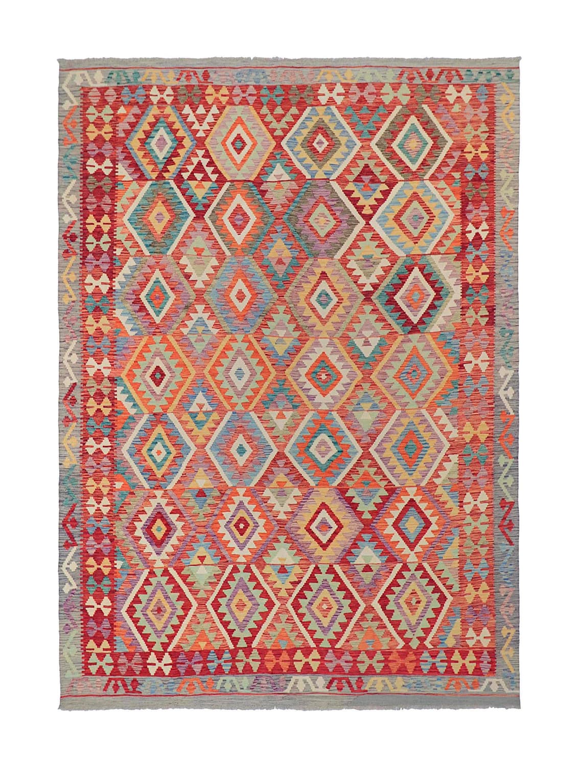 Orientalisk Matta - Vegi Kelim Hand Woven - 200 x 286 cm (Storlek: 200 x 286 cm)