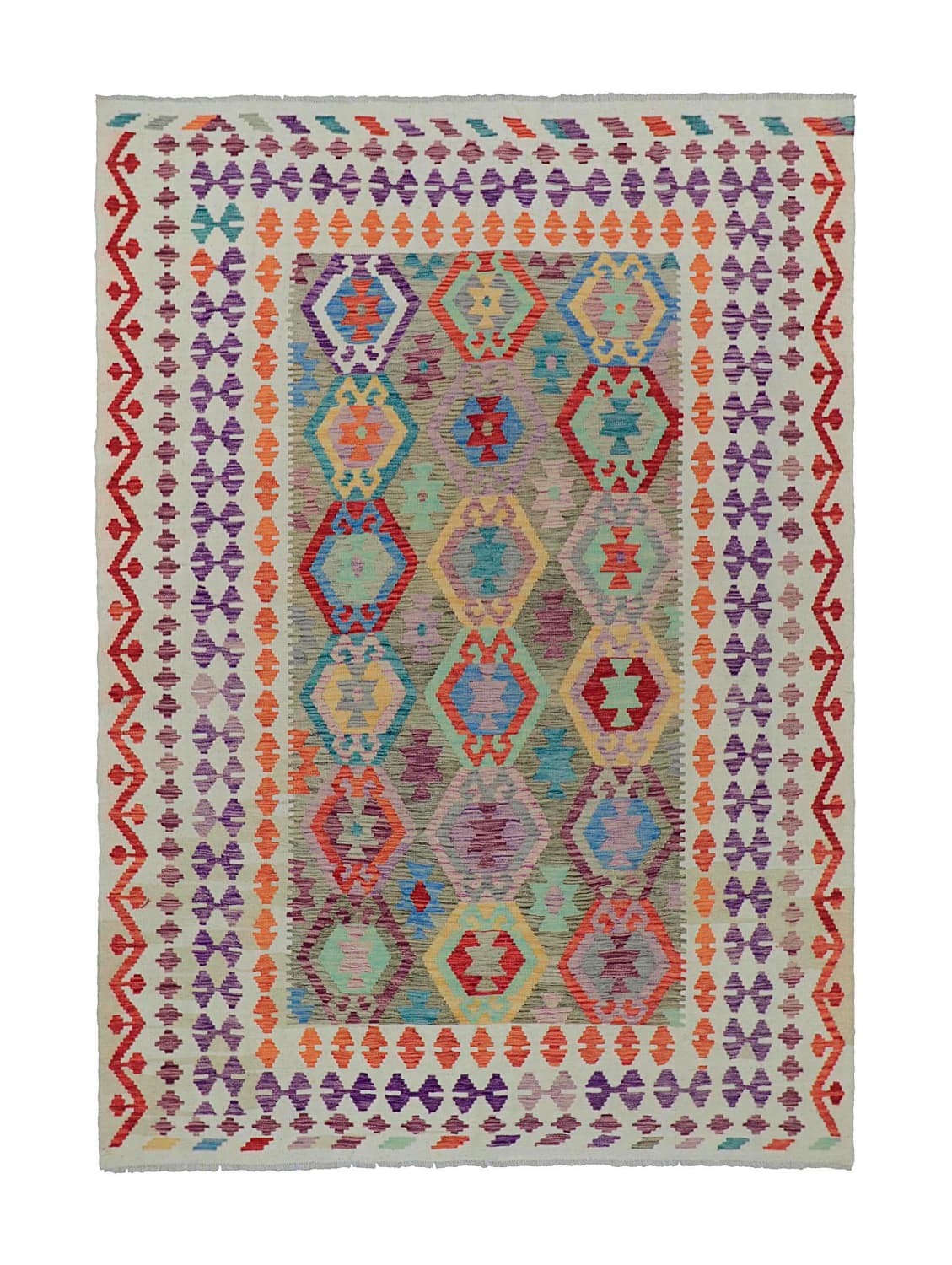 Orientalisk Matta - Vegi Kelim Hand Woven - 175 x 245 cm (Storlek: 175 x 245 cm)