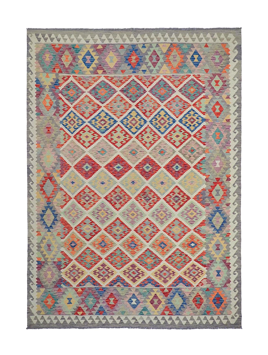 Orientalisk Matta - Vegi Kelim Hand Woven - 207 x 291 cm (Storlek: 207 x 291 cm)