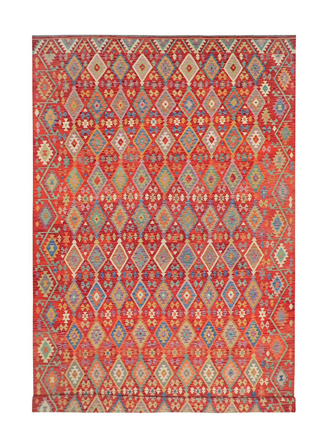 Orientalisk Matta - Vegi Kelim Hand Woven - 303 x 491 cm (Storlek: 303 x 491 cm)
