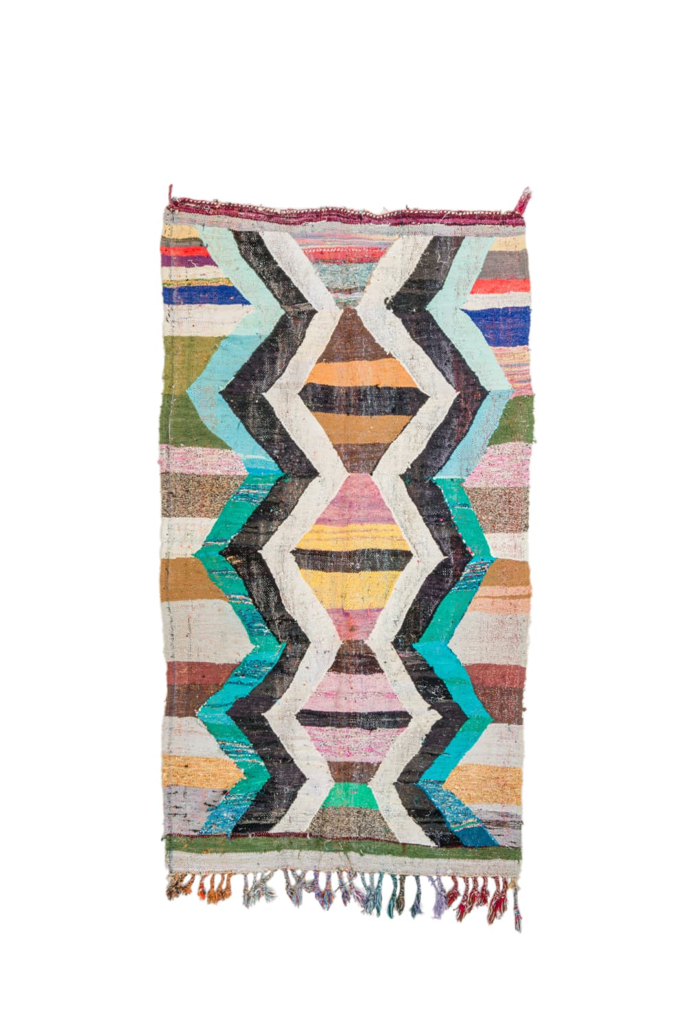 Marockansk Boucherouite-matta 135 x 245 cm (Storlek: 135 x 245 cm)