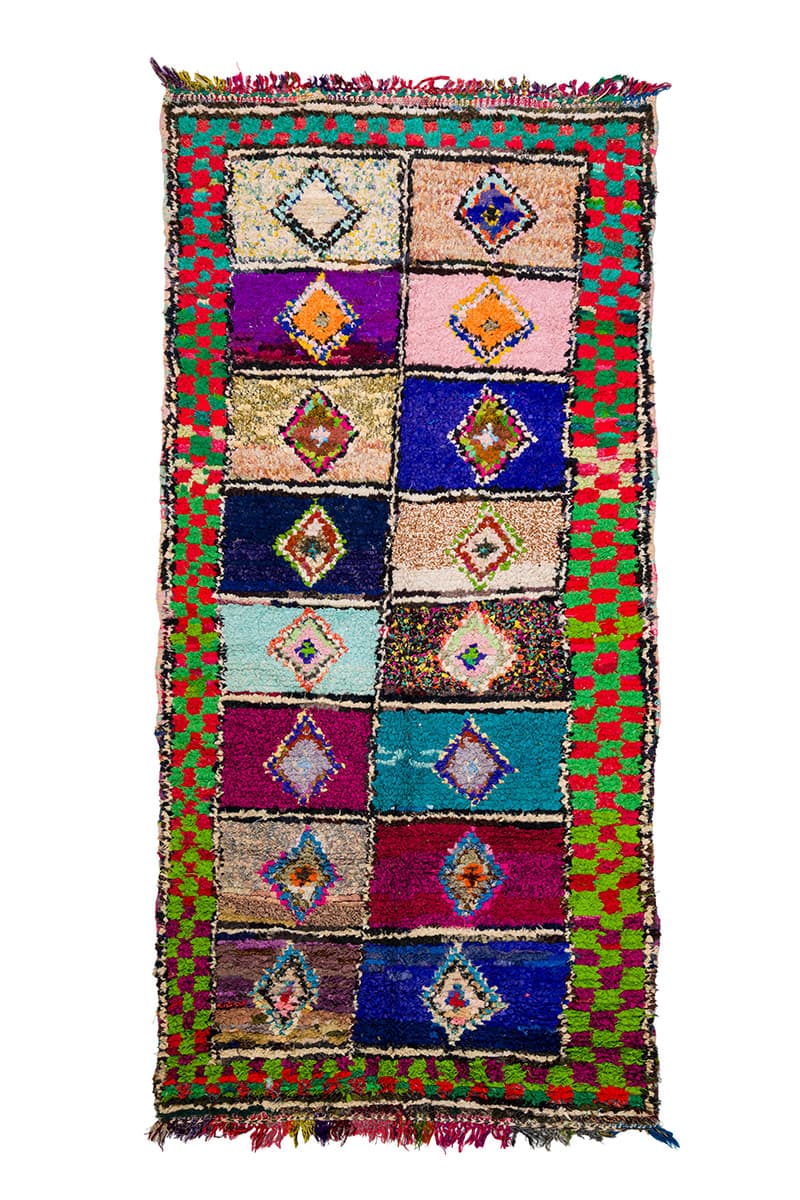 Marockansk Boucherouite-matta 145 x 305 cm (Storlek: 145 x 305 cm)
