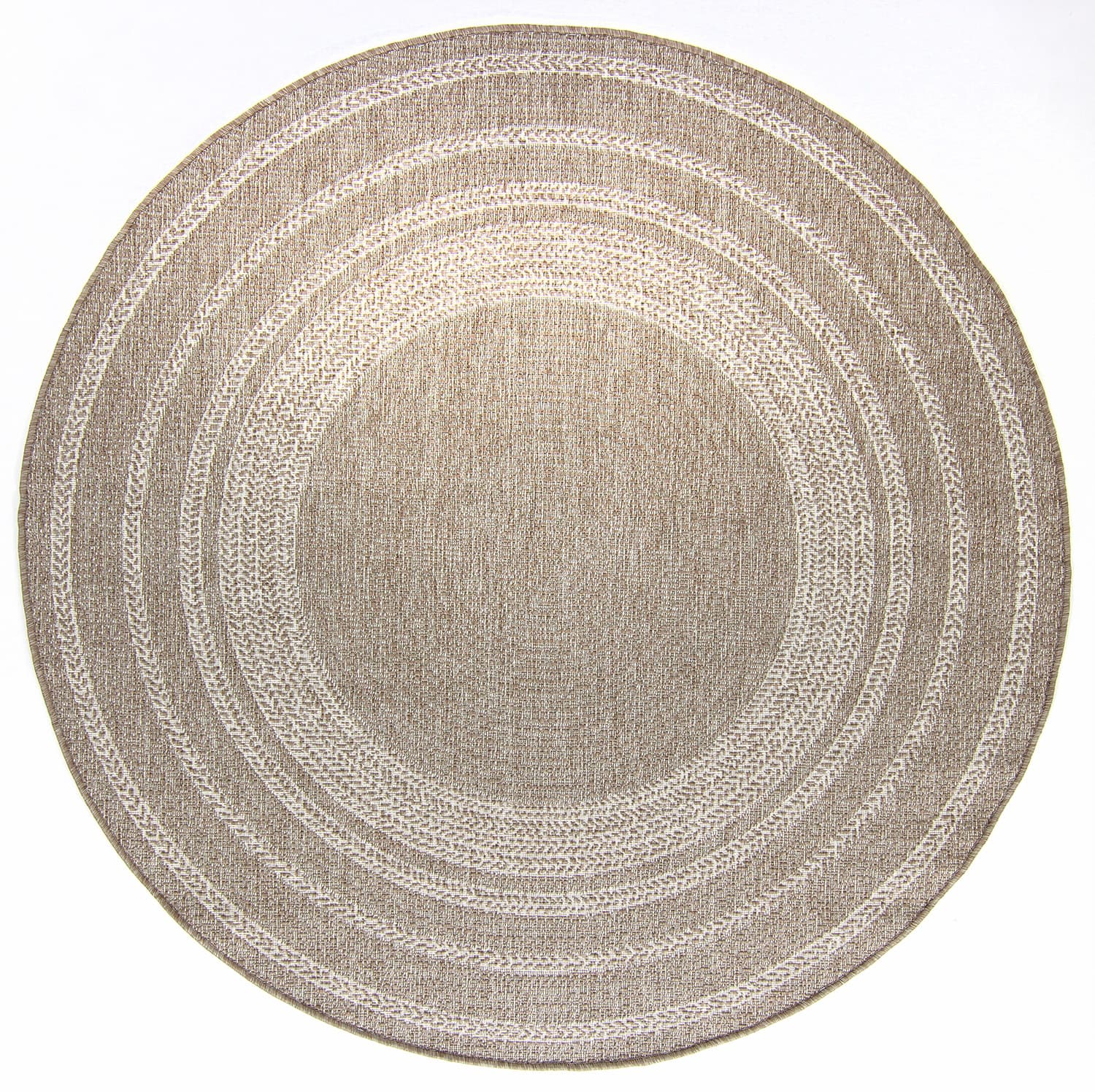 Rund matta - Indoor/Outdoor Angus (beige) (Storlek: Ø 200 cm)
