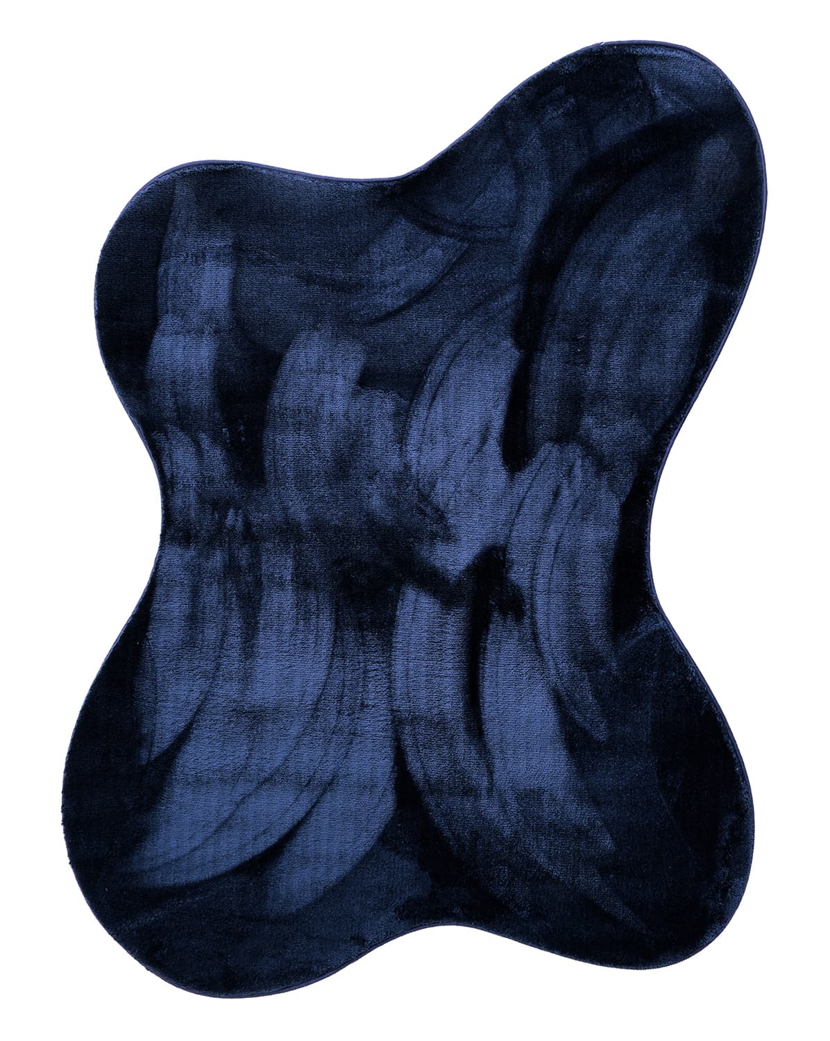 Asymmetrisk Vågig Ryamatta - Aranga Super Soft Fur (mörkblå) (Storlek: 80 x 150 cm)