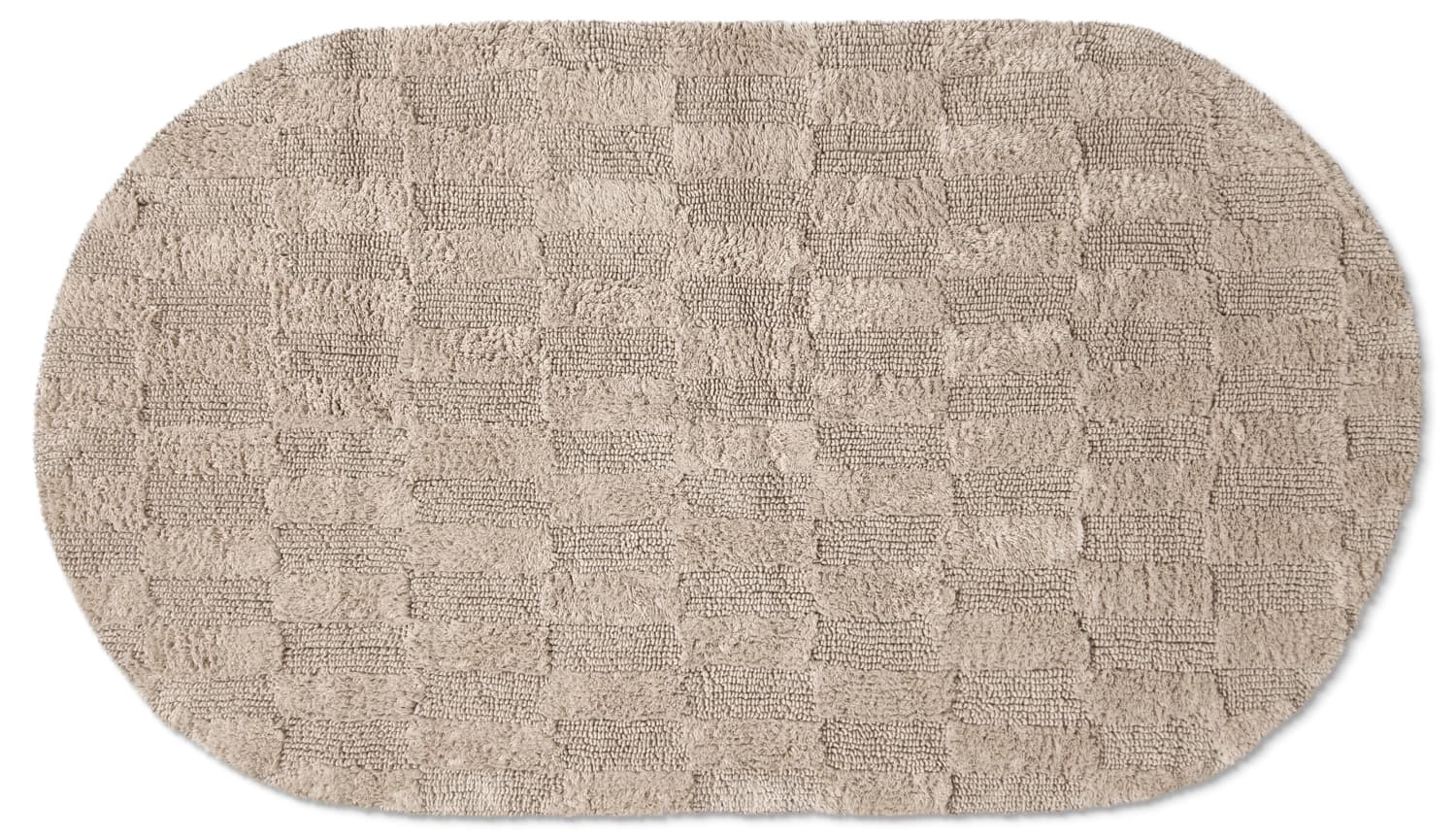 Oval badrumsmatta - Bevin (beige) (Storlek: 80 x 140 cm)