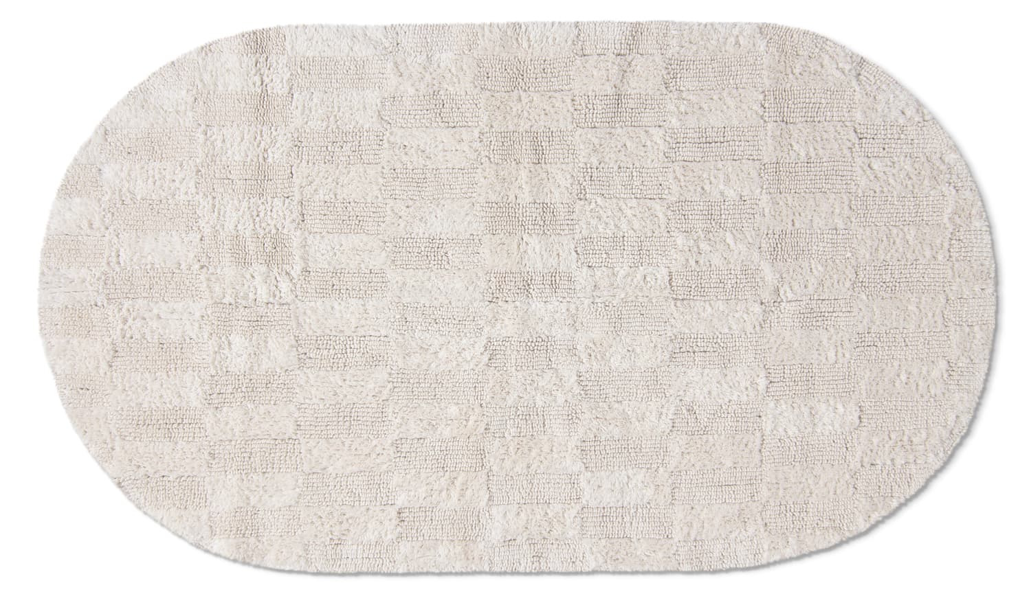 Oval badrumsmatta - Bevin (offwhite) (Storlek: 80 x 140 cm)