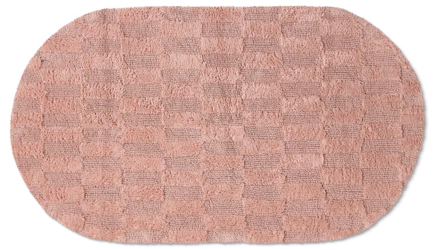 Oval badrumsmatta - Bevin (rosa) (Storlek: 80 x 140 cm)