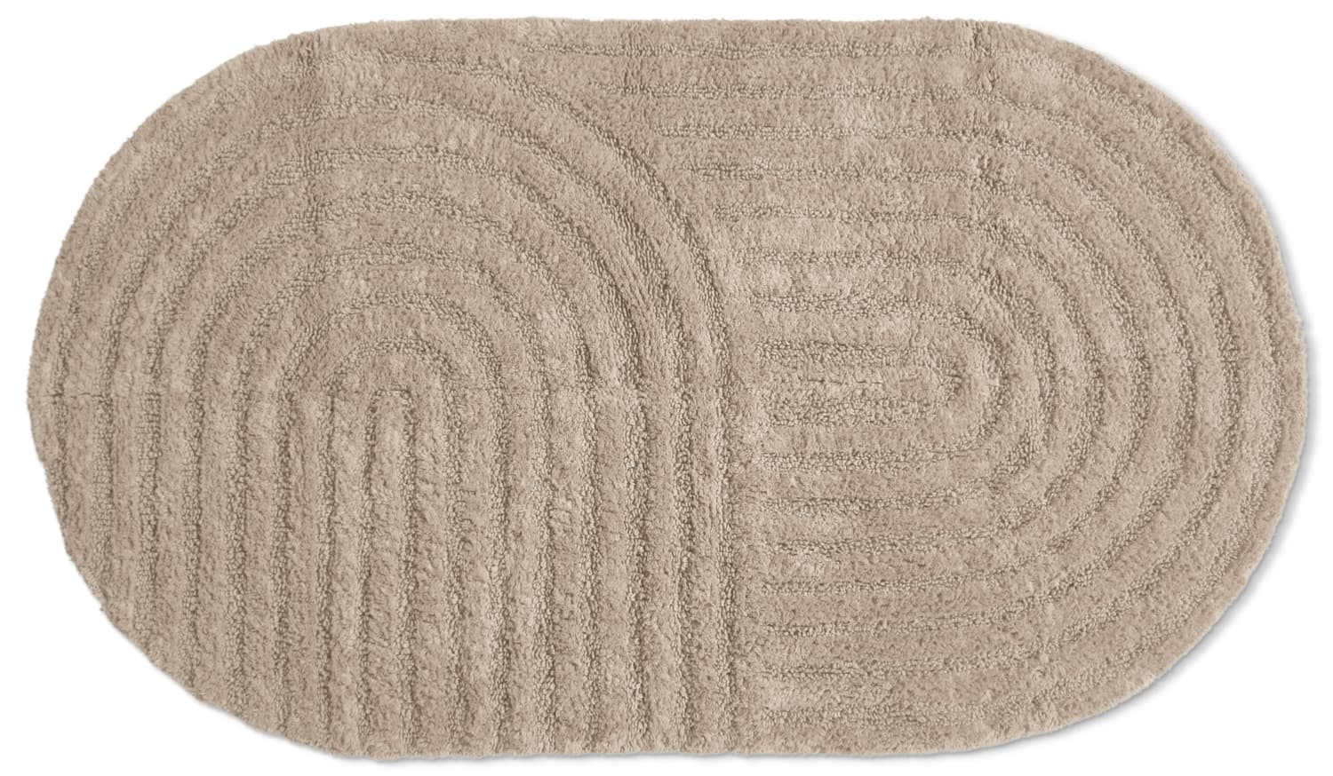 Oval badrumsmatta - Embla (beige) (Storlek: 80 x 140 cm)