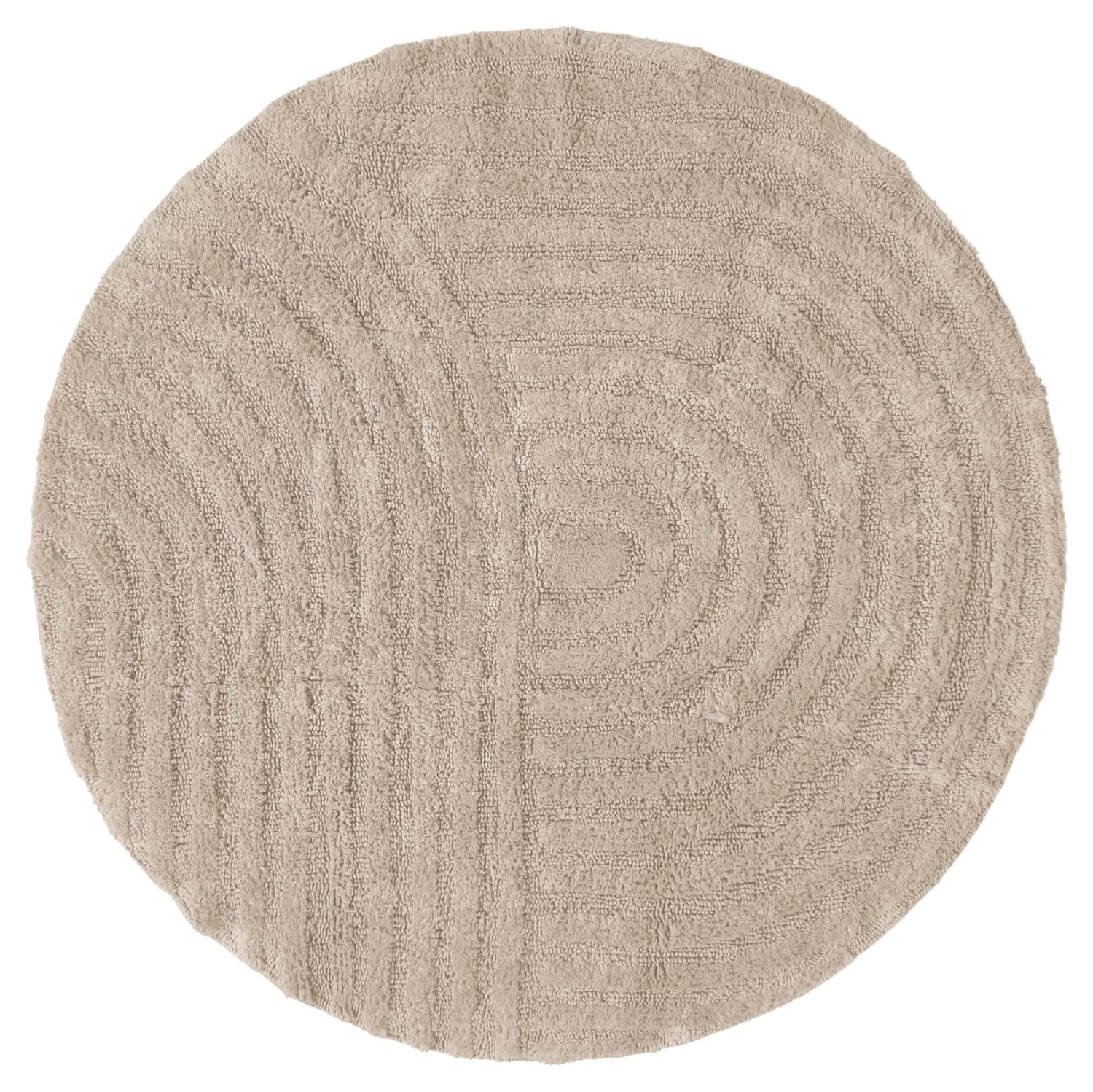 Rund badrumsmatta - Embla (beige) (Storlek: Ø 120 cm)
