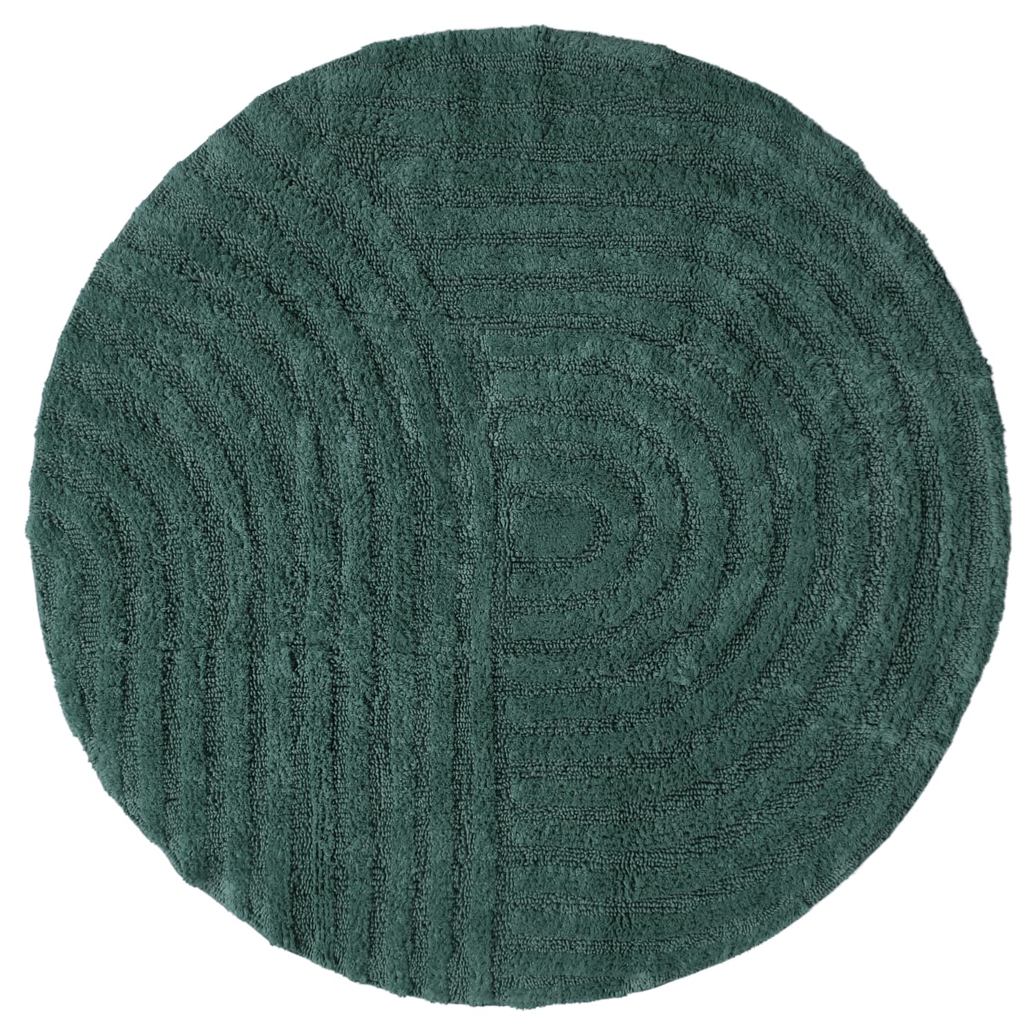 Rund badrumsmatta - Embla (mörkgrön) (Storlek: Ø 120 cm)
