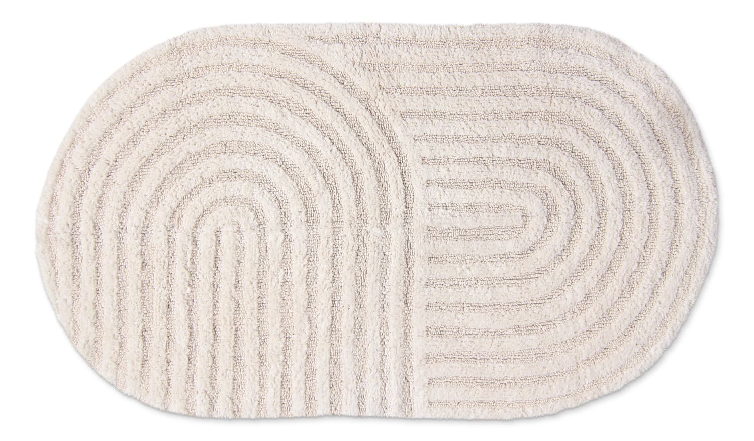 Oval badrumsmatta - Embla (offwhite) (Storlek: 80 x 140 cm)