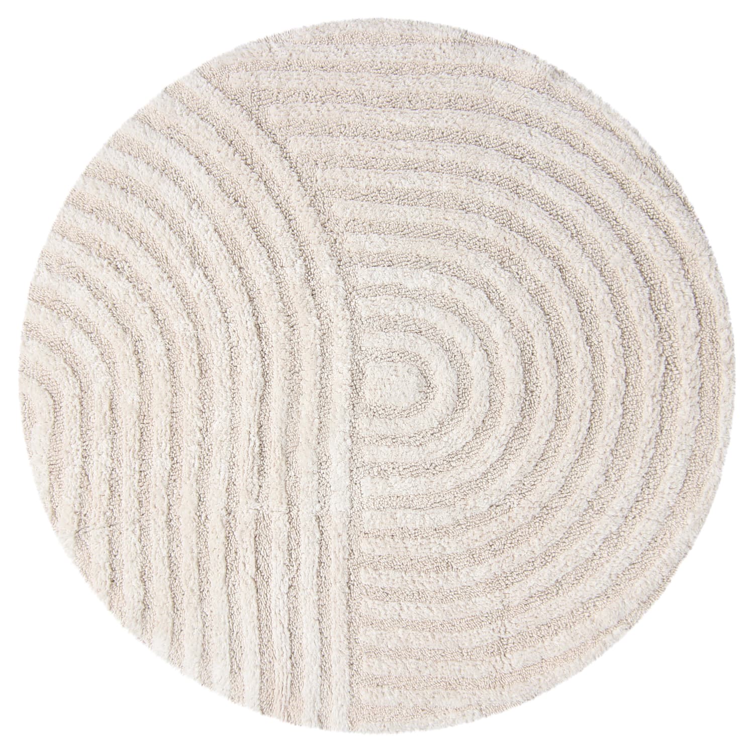 Rund badrumsmatta - Embla (offwhite) (Storlek: Ø 65 cm)