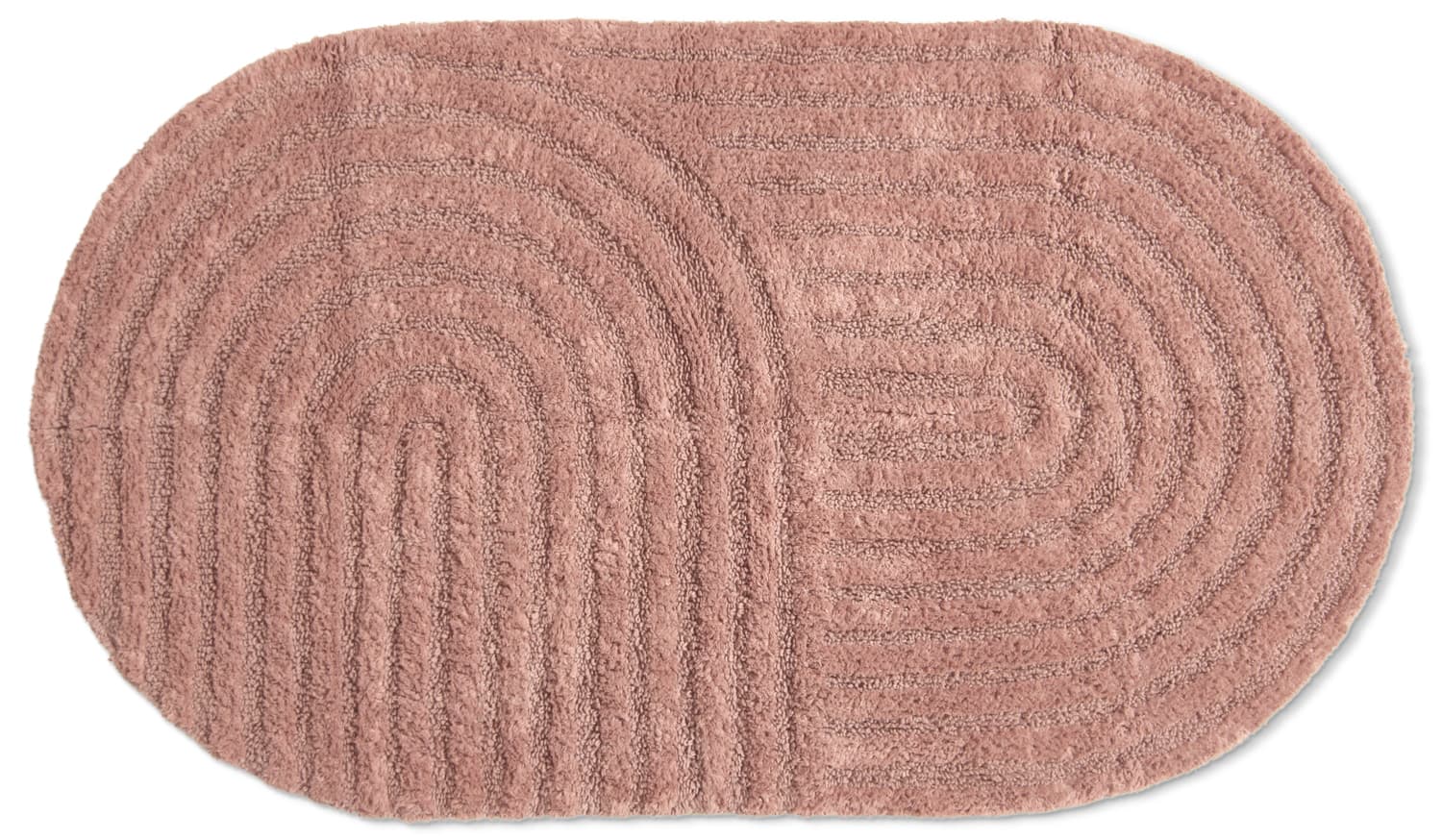 Oval badrumsmatta - Embla (rosa) (Storlek: 80 x 140 cm)