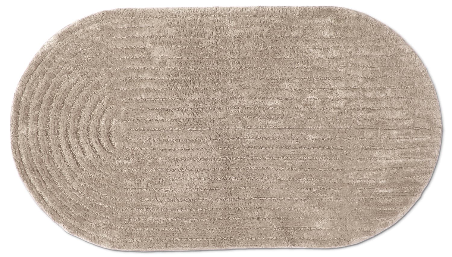 Oval badrumsmatta - Evena (beige) (Storlek: 80 x 140 cm)