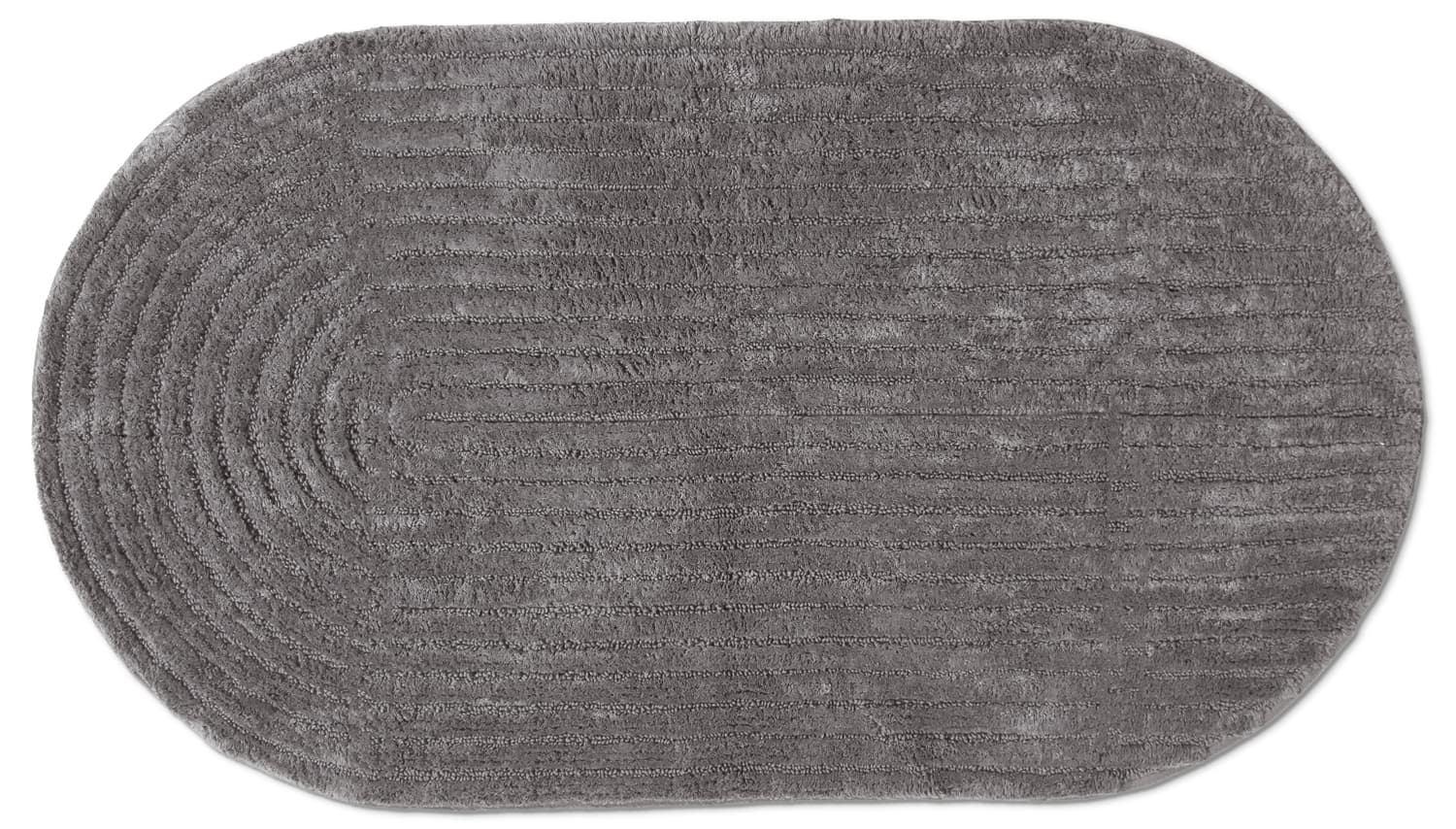 Oval badrumsmatta - Evena (mörkgrå) (Storlek: 80 x 140 cm)
