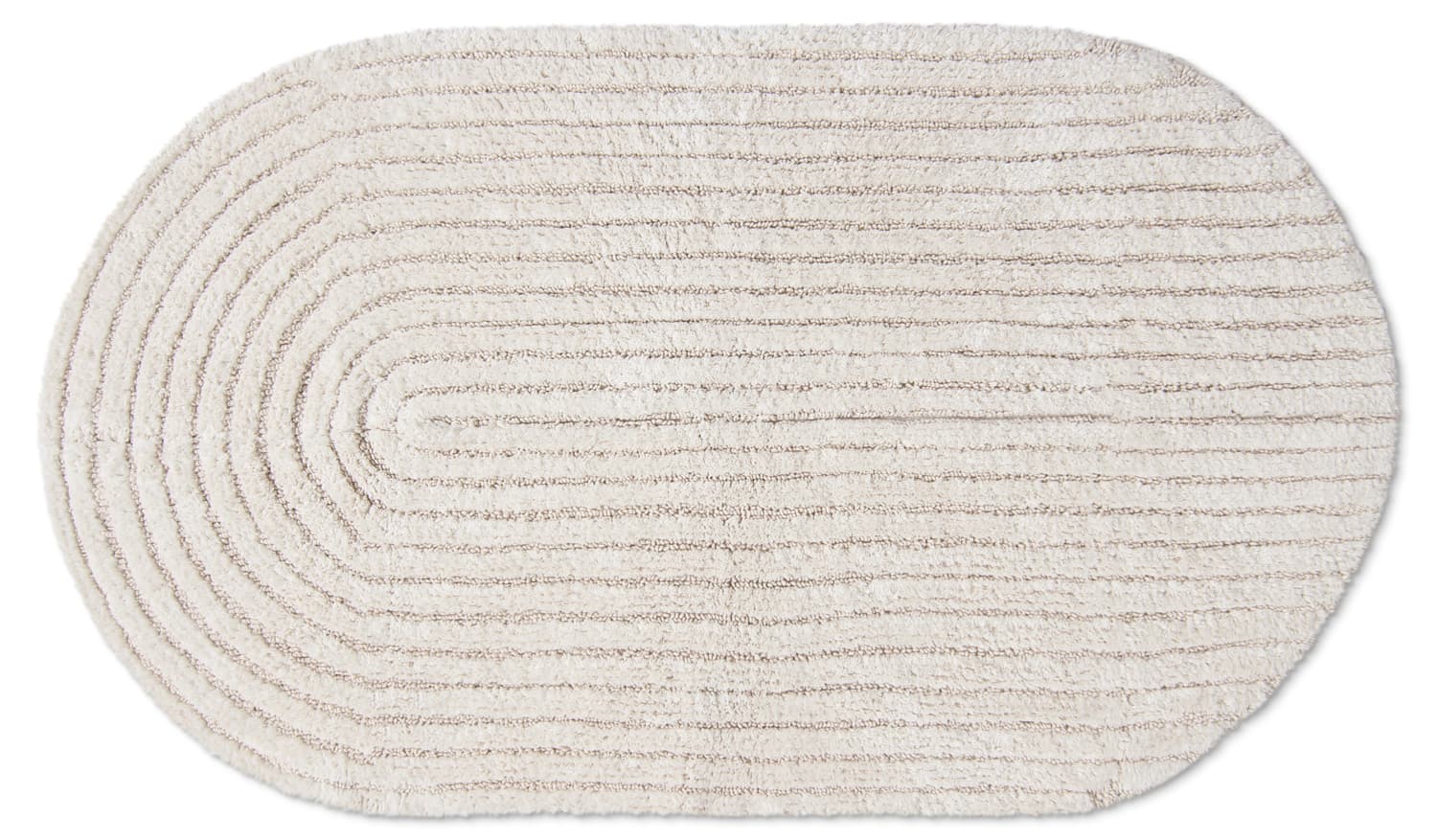 Oval badrumsmatta - Evena (offwhite) (Storlek: 80 x 140 cm)