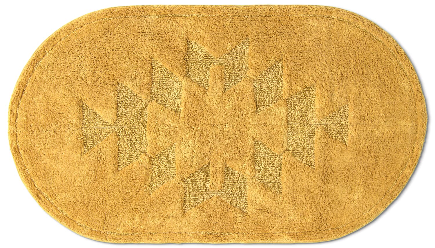 Oval badrumsmatta - Gertie (gul) (Storlek: 80 x 140 cm)