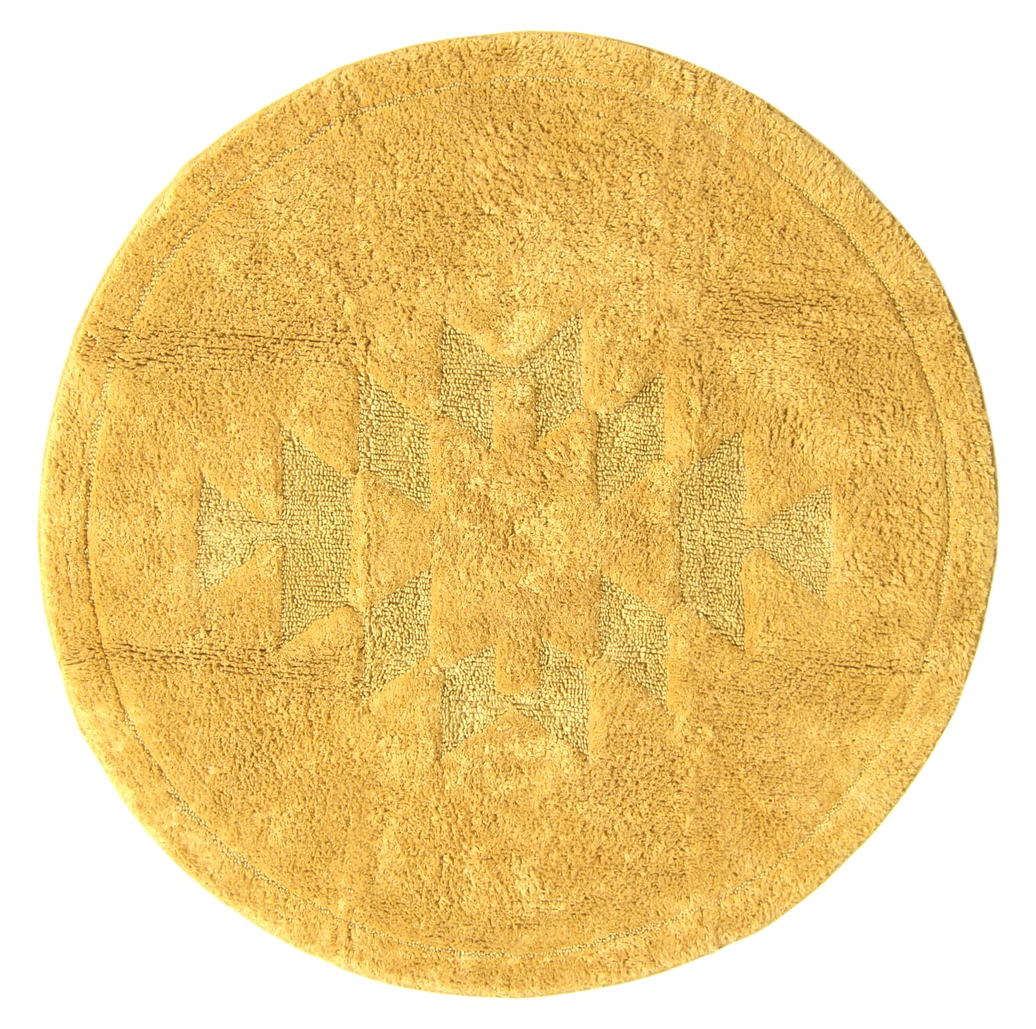 Rund badrumsmatta - Gertie (gul) (Storlek: Ø 65 cm)