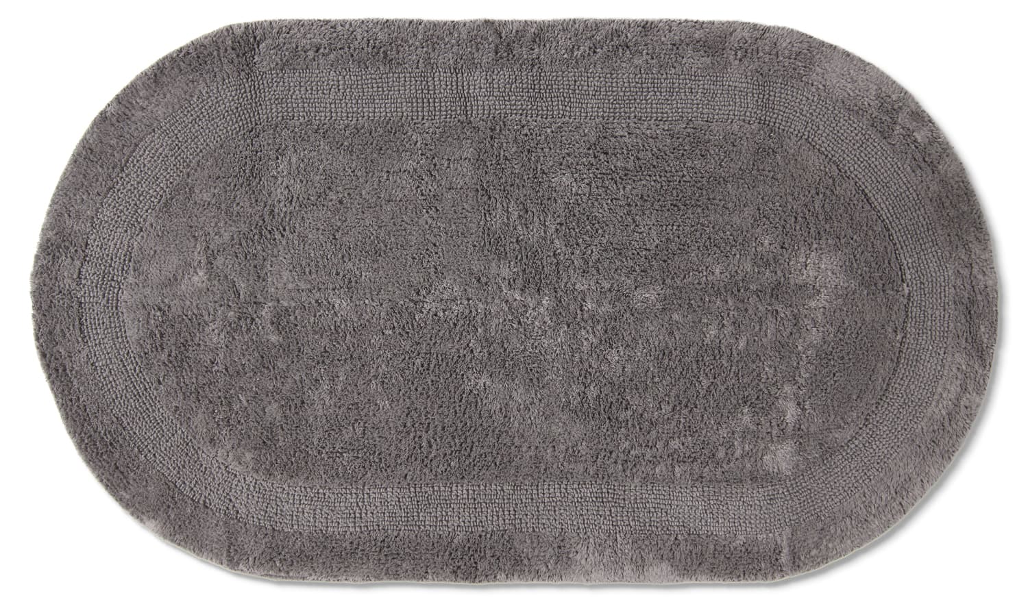 Oval badrumsmatta - Nila (mörkgrå) (Storlek: 80 x 140 cm)