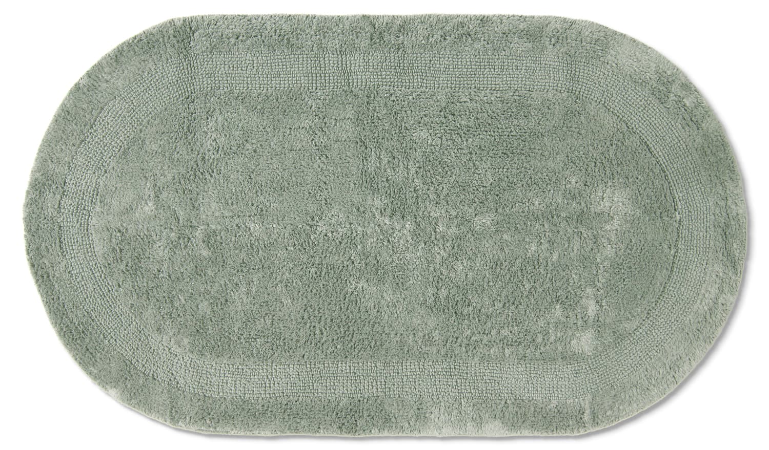 Oval badrumsmatta - Nila (ljusgrön) (Storlek: 80 x 140 cm)