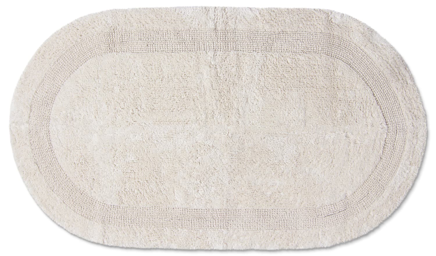 Oval badrumsmatta - Nila (offwhite) (Storlek: 80 x 140 cm)