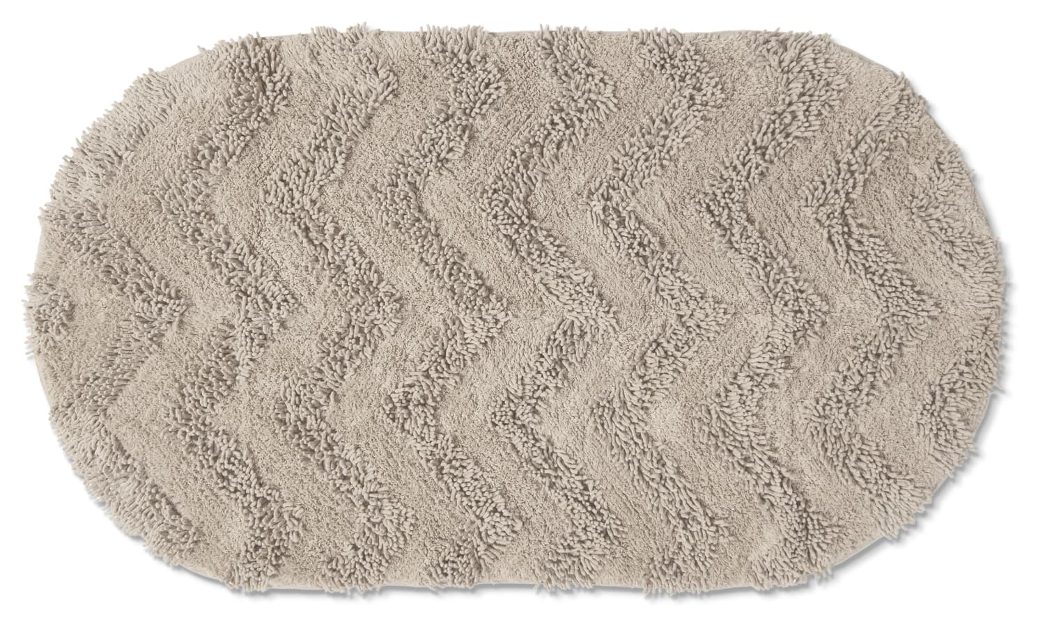 Oval badrumsmatta - Tressa (beige) (Storlek: 80 x 140 cm)