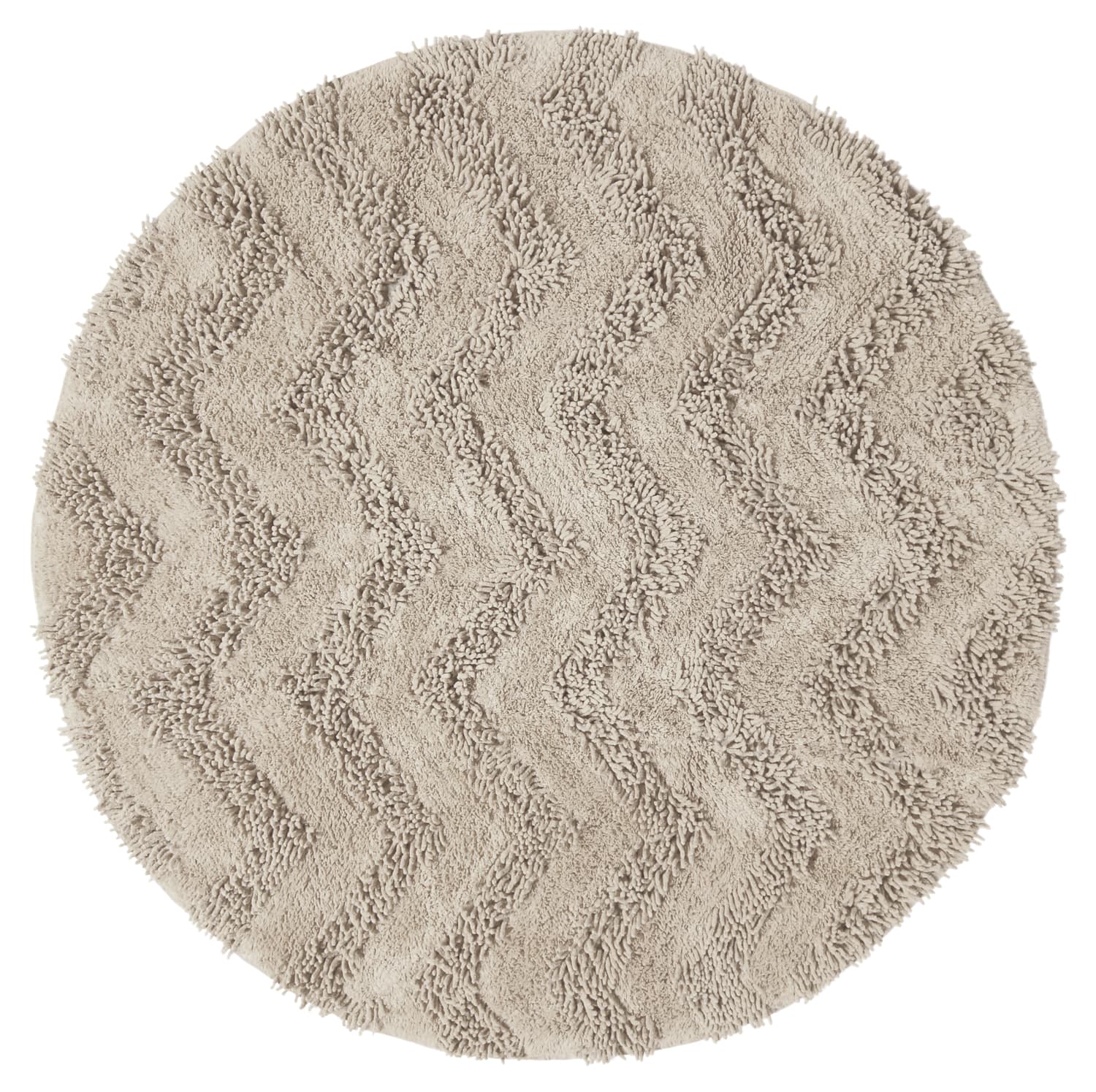 Rund badrumsmatta - Tressa (beige) (Storlek: Ø 120 cm)