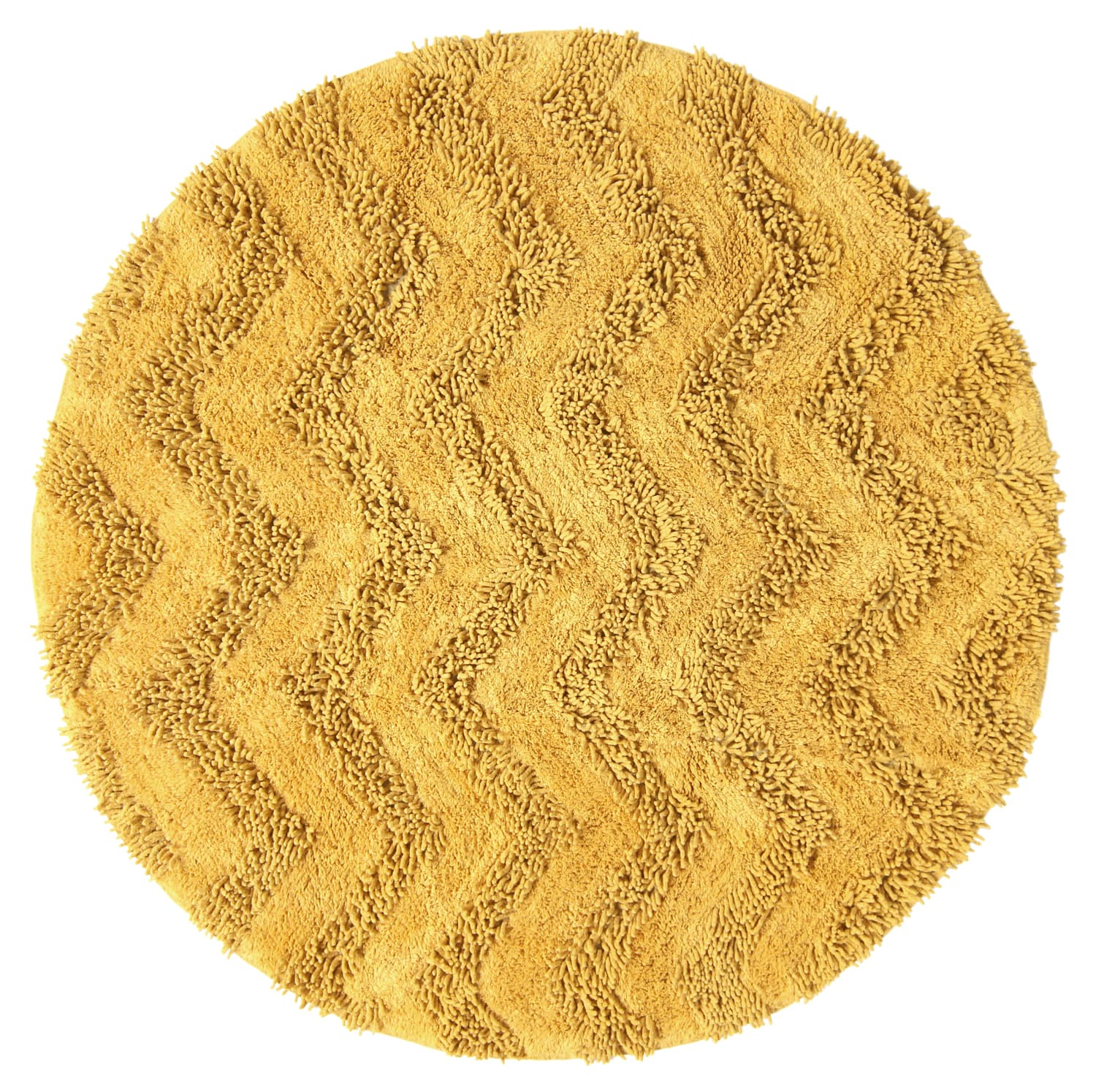 Rund badrumsmatta - Tressa (gul) (Storlek: Ø 65 cm)