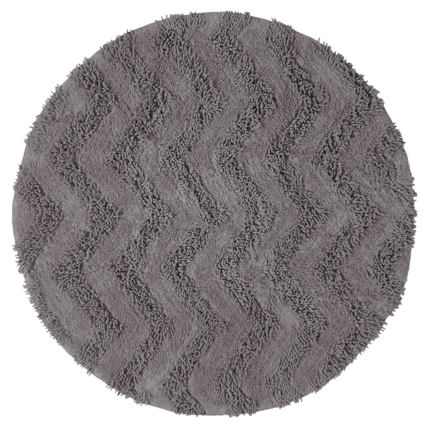 Rund badrumsmatta - Tressa (mörkgrå) (Storlek: Ø 120 cm)