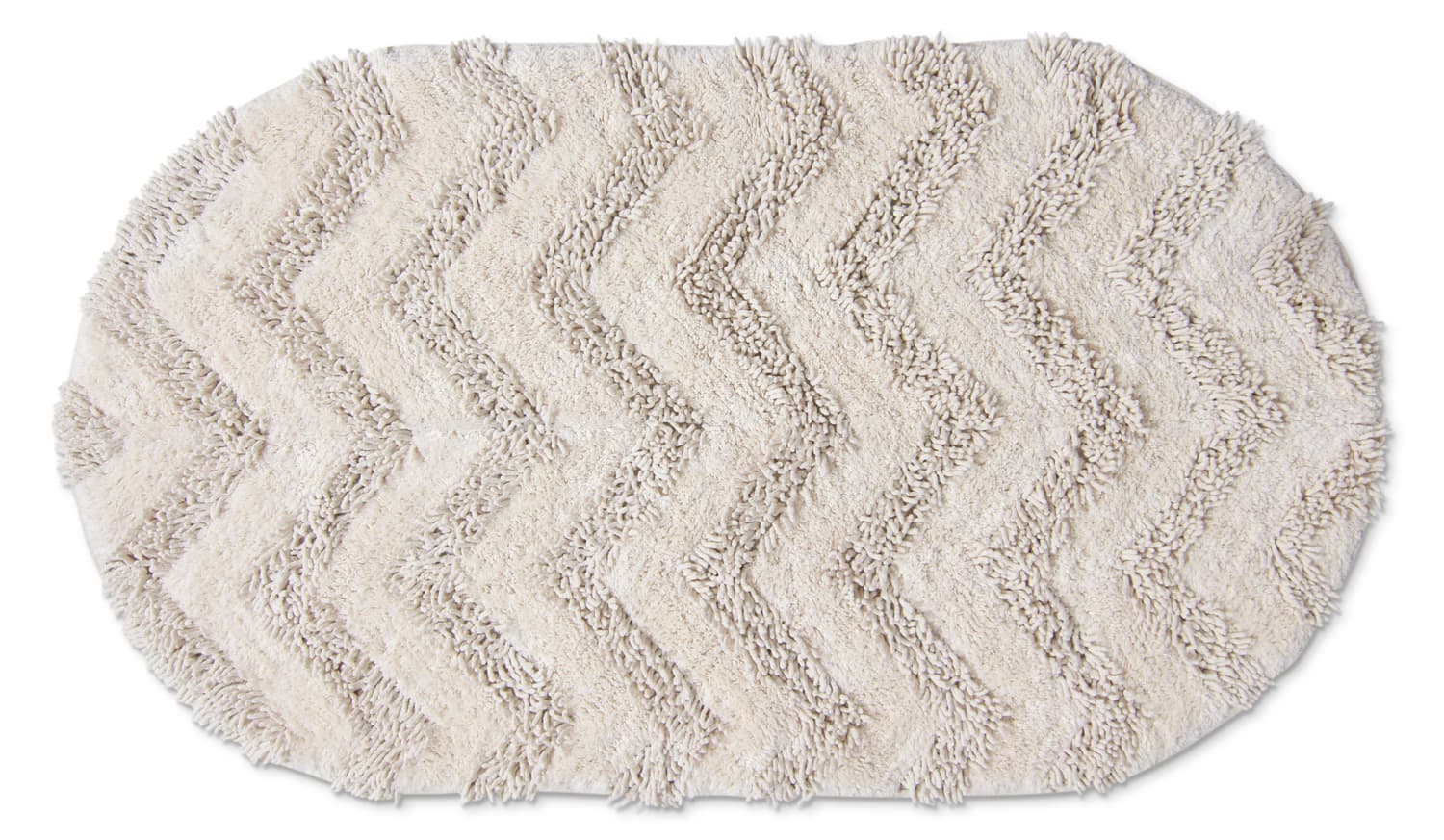 Oval badrumsmatta - Tressa (offwhite) (Storlek: 80 x 140 cm)