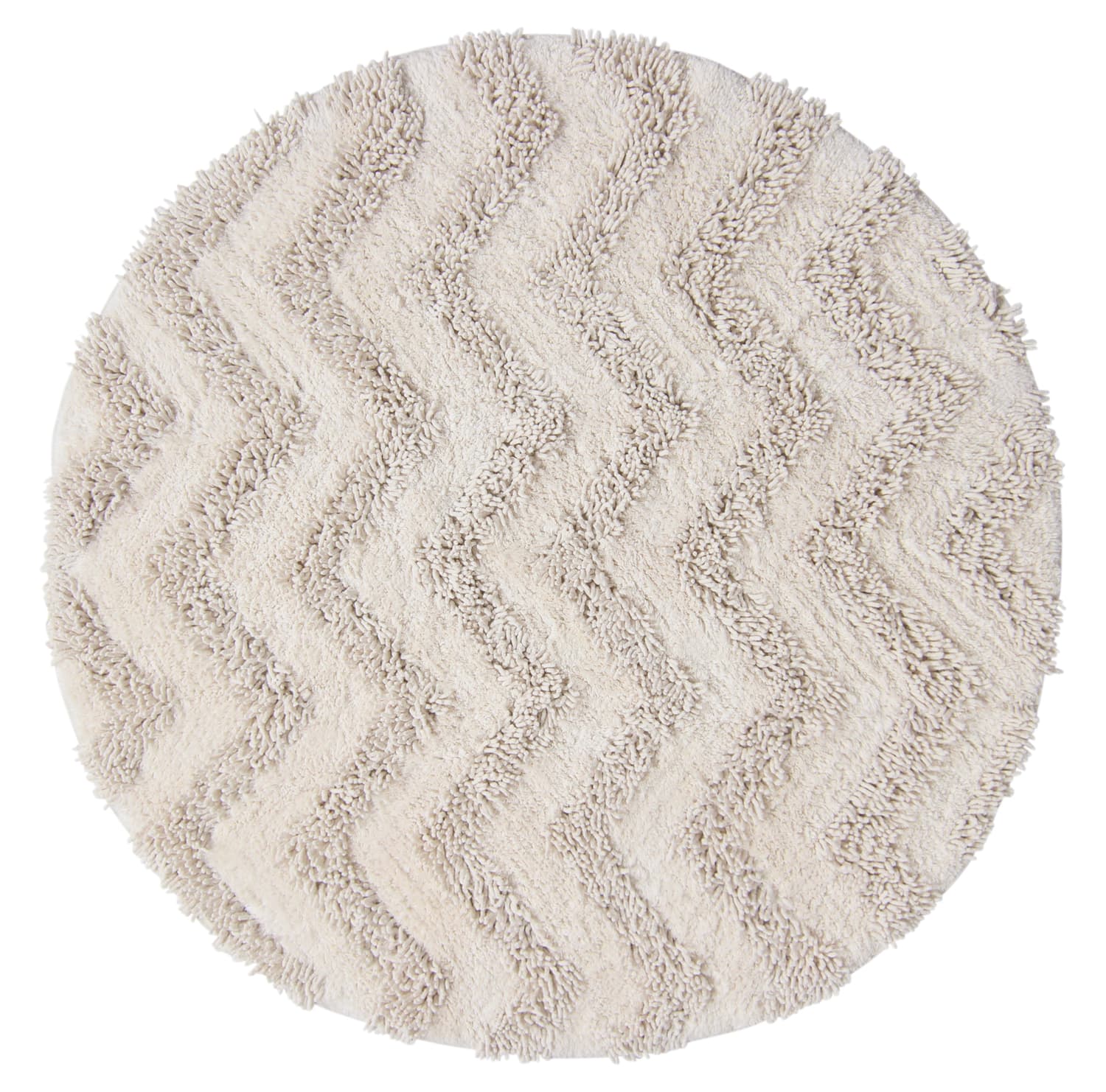 Rund badrumsmatta - Tressa (offwhite) (Storlek: Ø 120 cm)