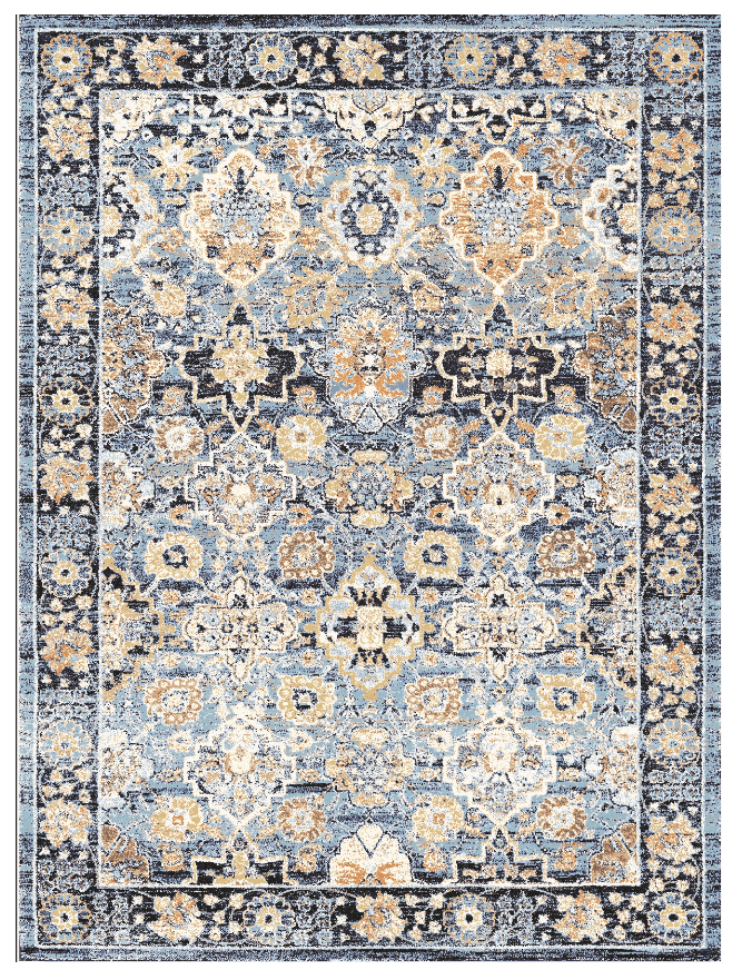 Wiltonmatta - Fernana (blå/multi) (Storlek: 130 x 190 cm)