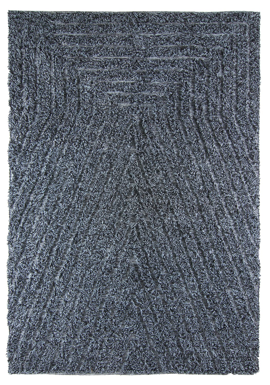 Ryamattor - Kendra Natural Cotton Shaggy (grå/svart) (Storlek: 240 x 340 cm)