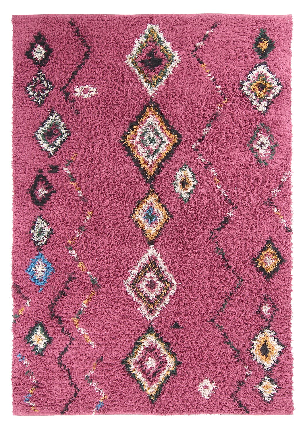 Ryamattor - Nyle Natural Cotton Shaggy (rosa/multi) (Storlek: 133 x 190 cm)