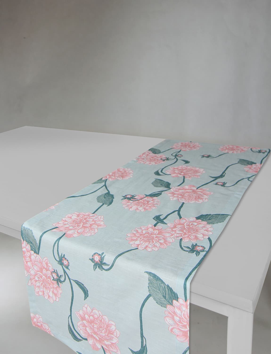 Bordslöpare - Löpare Alyssa (grön/rosa) (Storlek: 40 x 140 cm)