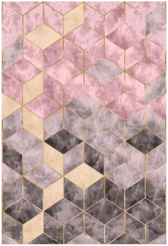 Wiltonmatta - Brendola (rosa/grå/guld) (Storlek: 80 x 350 cm)