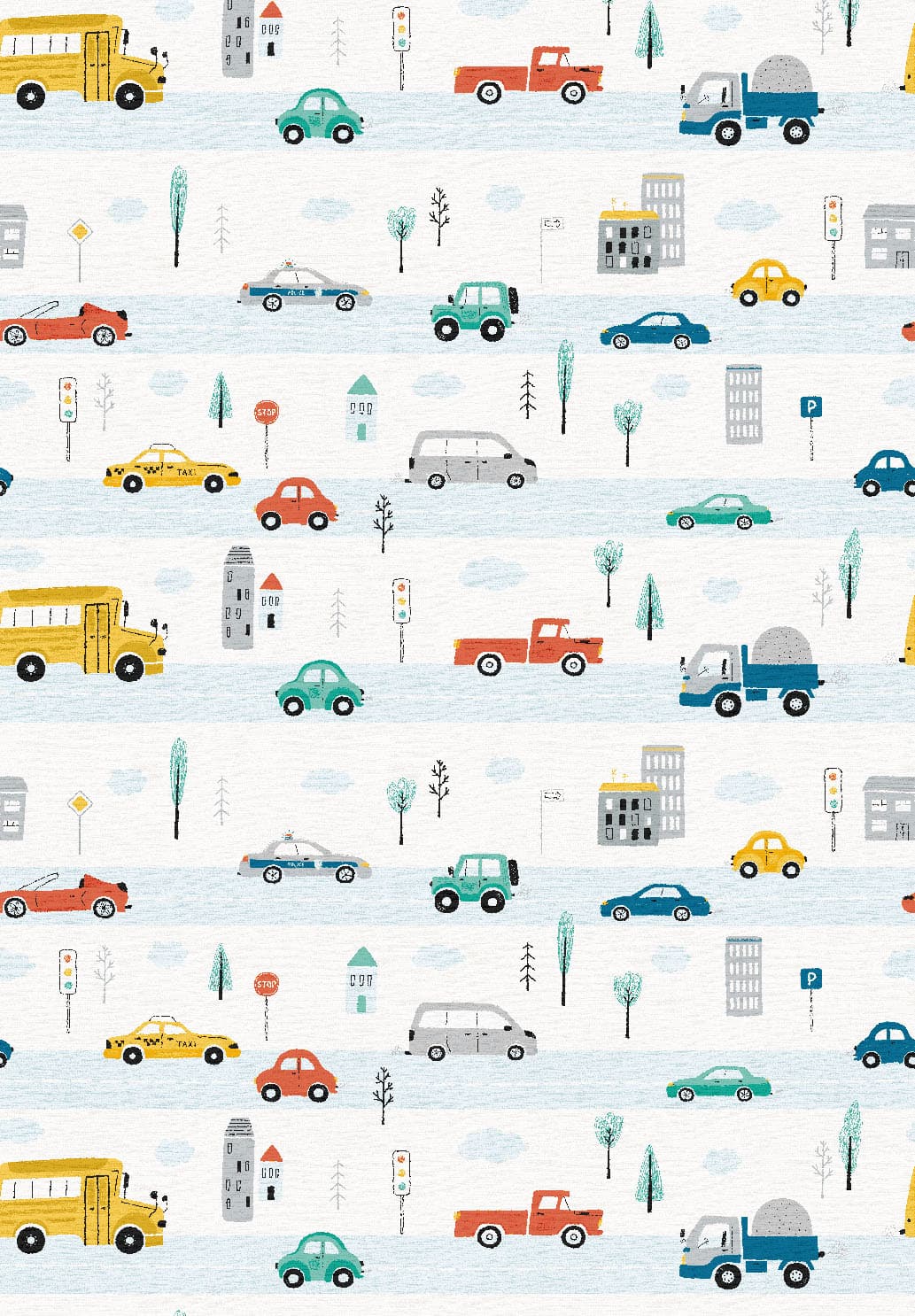 Barnmatta - Road Cars (multi) (Storlek: 120 x 170 cm)