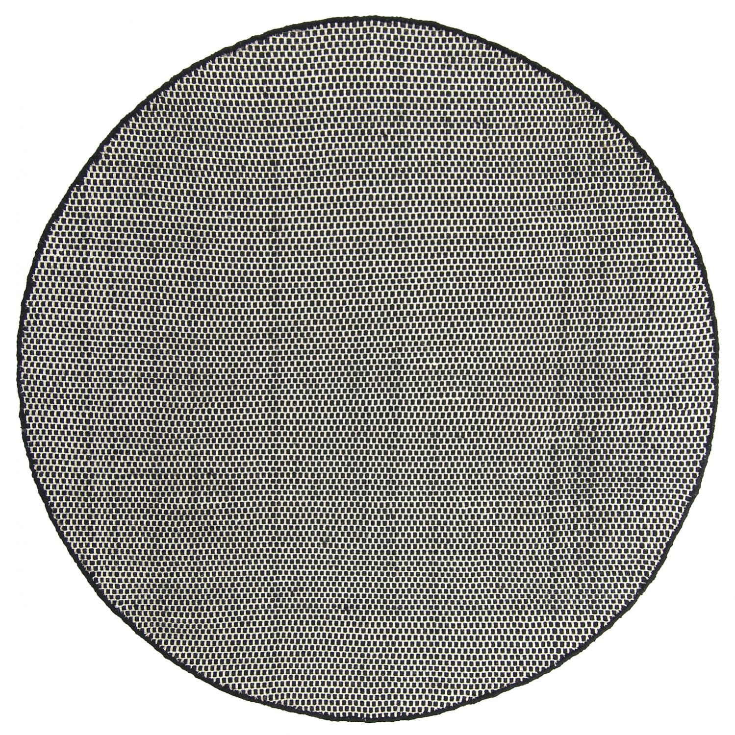 Rund matta - Coastal (svart/vit) (Storlek: Ø 120 cm)