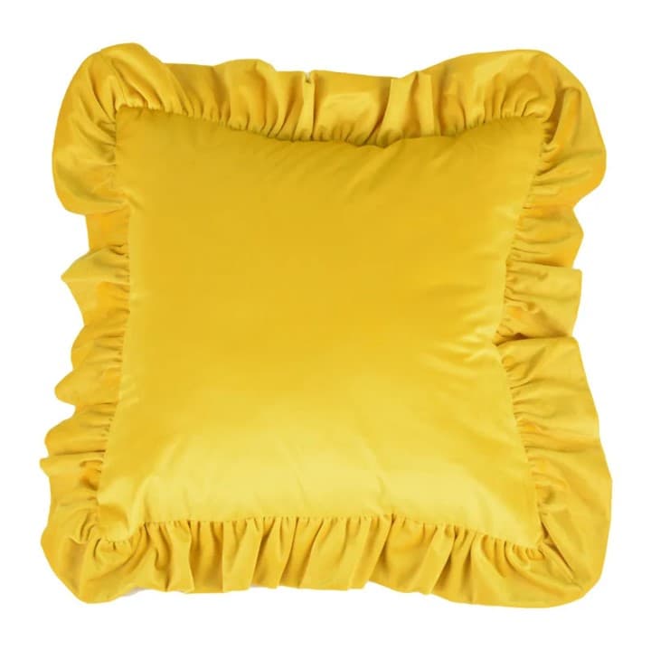 Kuddfodral - Ruffled (gul) (Storlek: 45 x 45 cm)