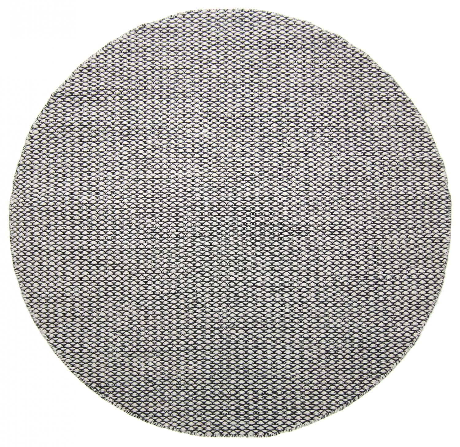 Rund matta - Delly (svart/vit) (Storlek: Ø 200 cm)