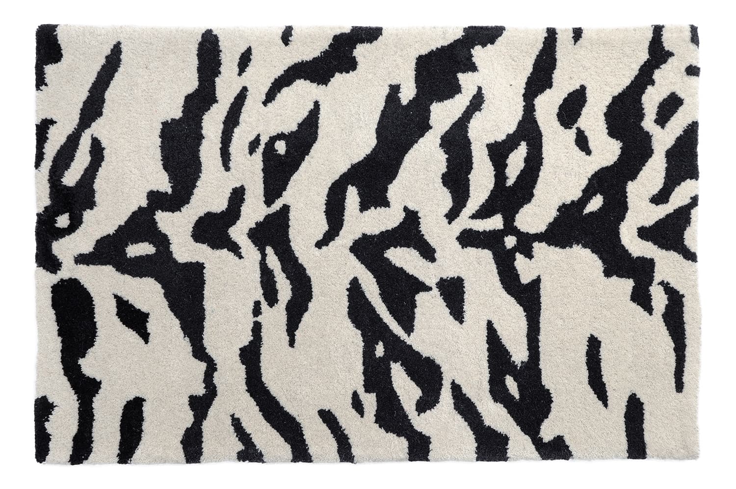 Dörrmatta - Zebra Tufted Wool Premium (vit/svart) (Storlek: 60 x 90 cm)