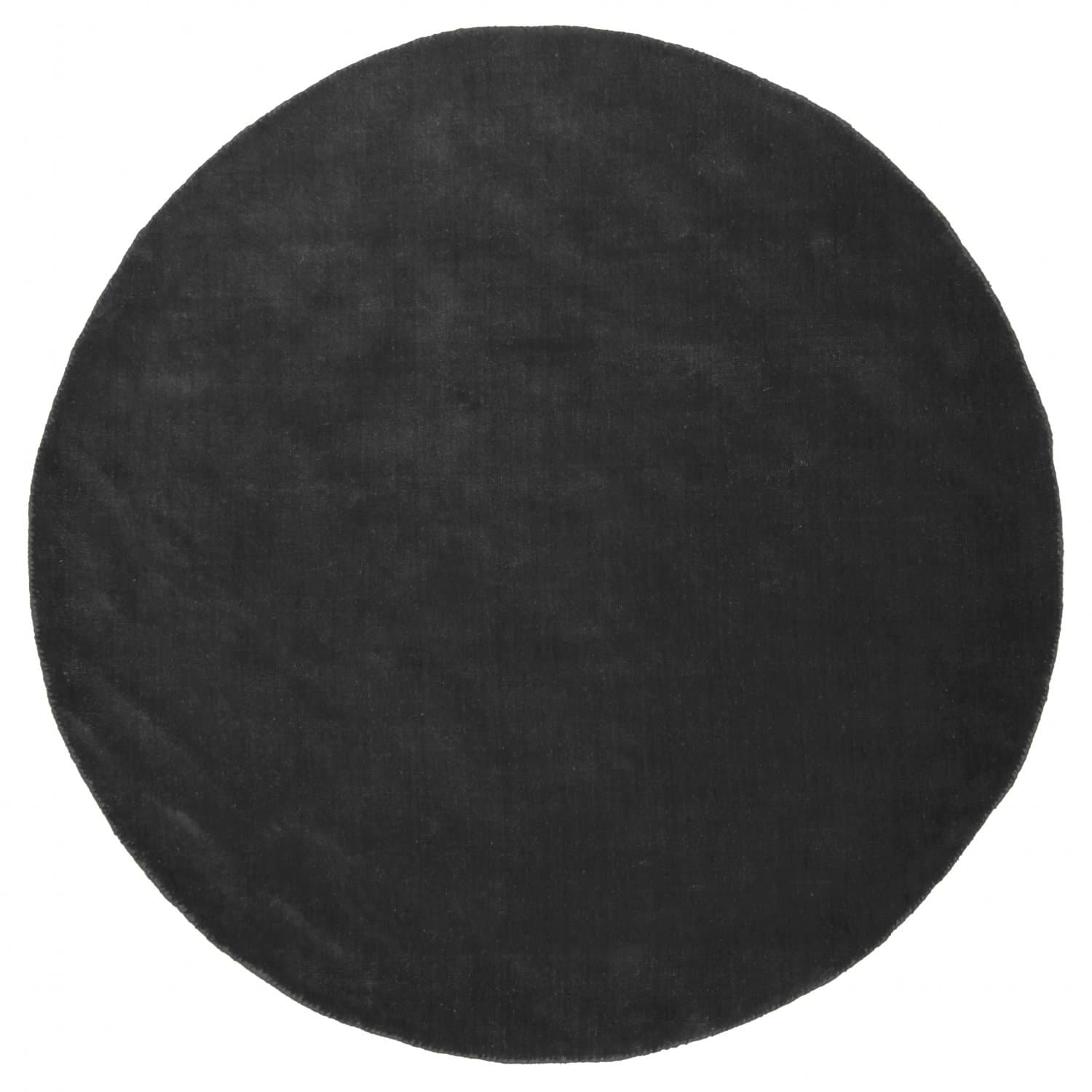 Rund matta - Recycled PET with viscose look (svart) (Storlek: Ø 120 cm)