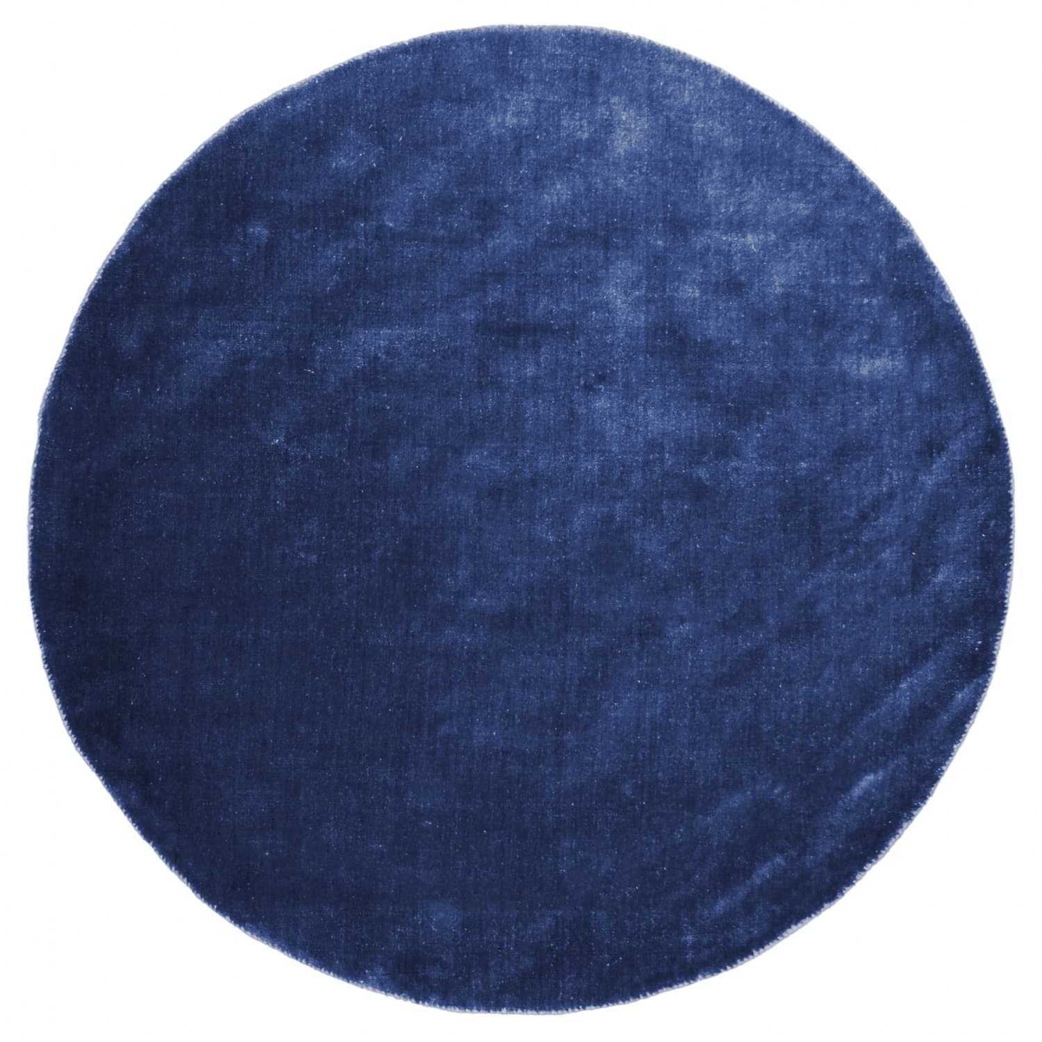 Rund matta - Recycled PET with viscose look (navy) (Storlek: Ø 200 cm)