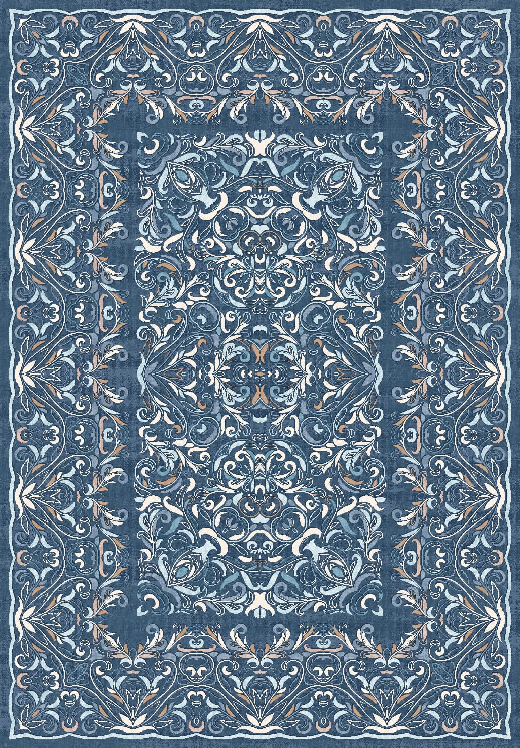 Wiltonmatta - Cordelia (blå) (Storlek: 200 x 280 cm)