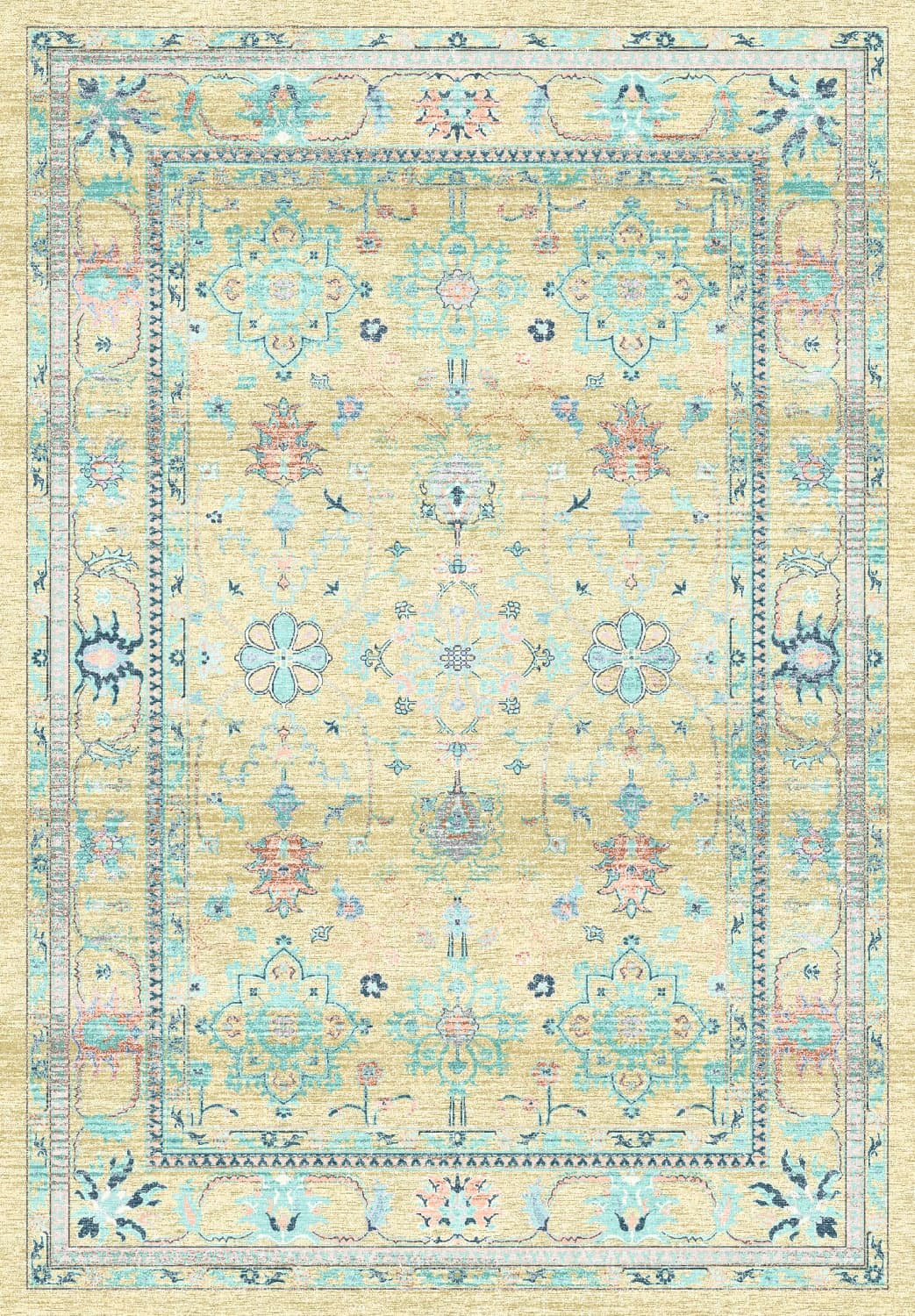 Wiltonmatta - Livley (gul) (Storlek: 200 x 280 cm)