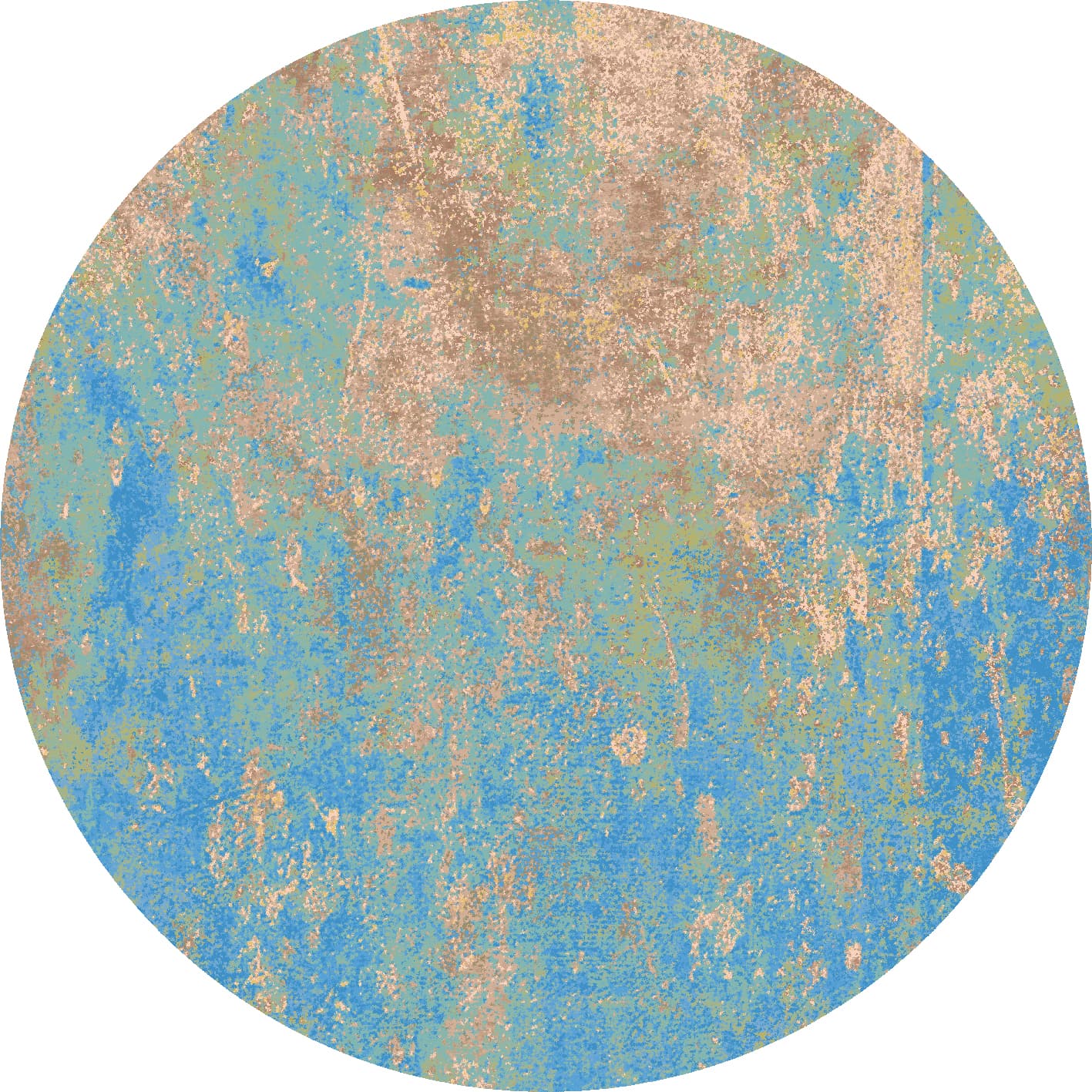 Rund matta - Pavoa (blå) (Storlek: Ø 160 cm)