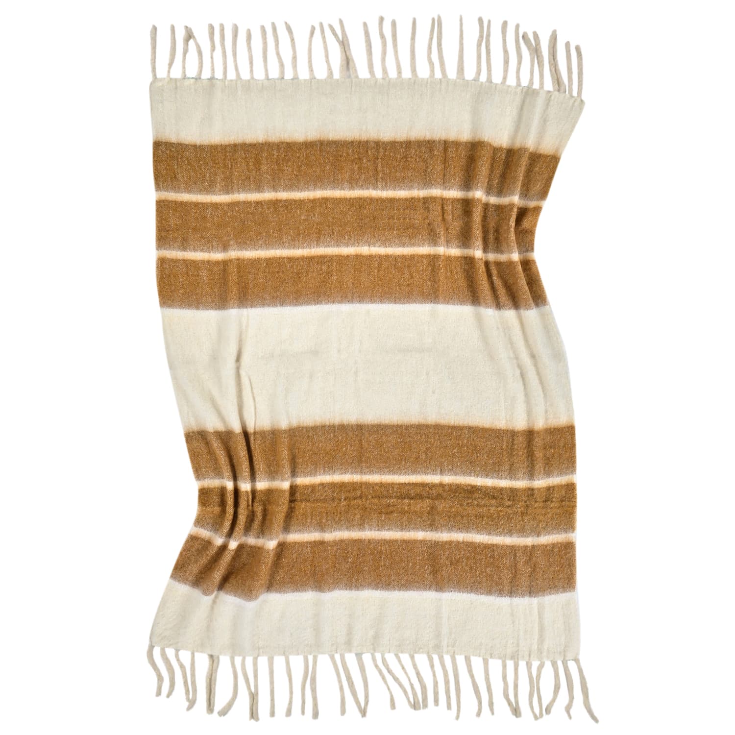 Filtar - Pläd i ullmix - Charlotte (gul) (Storlek: 130 x 170 cm)