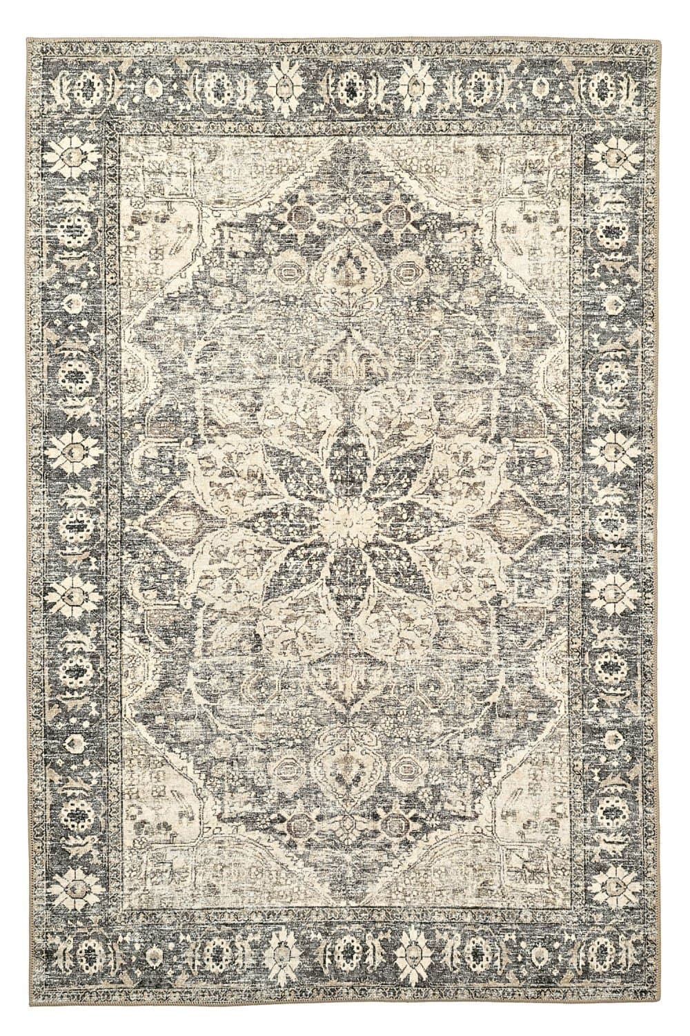 Flatvävd matta - Alvand (svart) (Storlek: 75 x 150 cm)